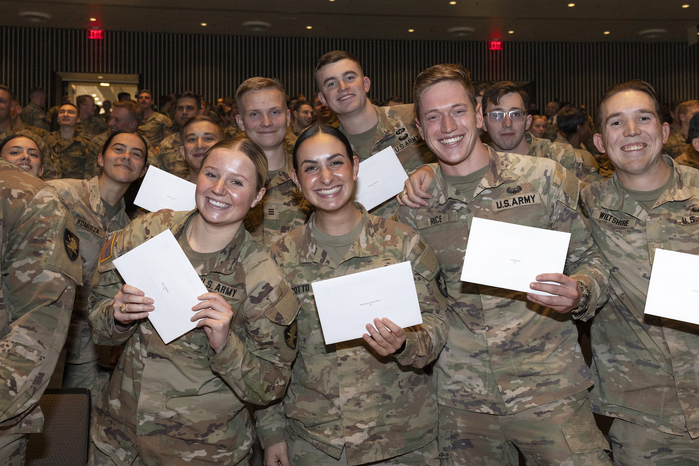 Class of 2025 Cadets receive their branches during Branch Night on Dec. 4 at Eisenhower Hall.  (Photo by Kyle Osterhoudt/USMA PAO)