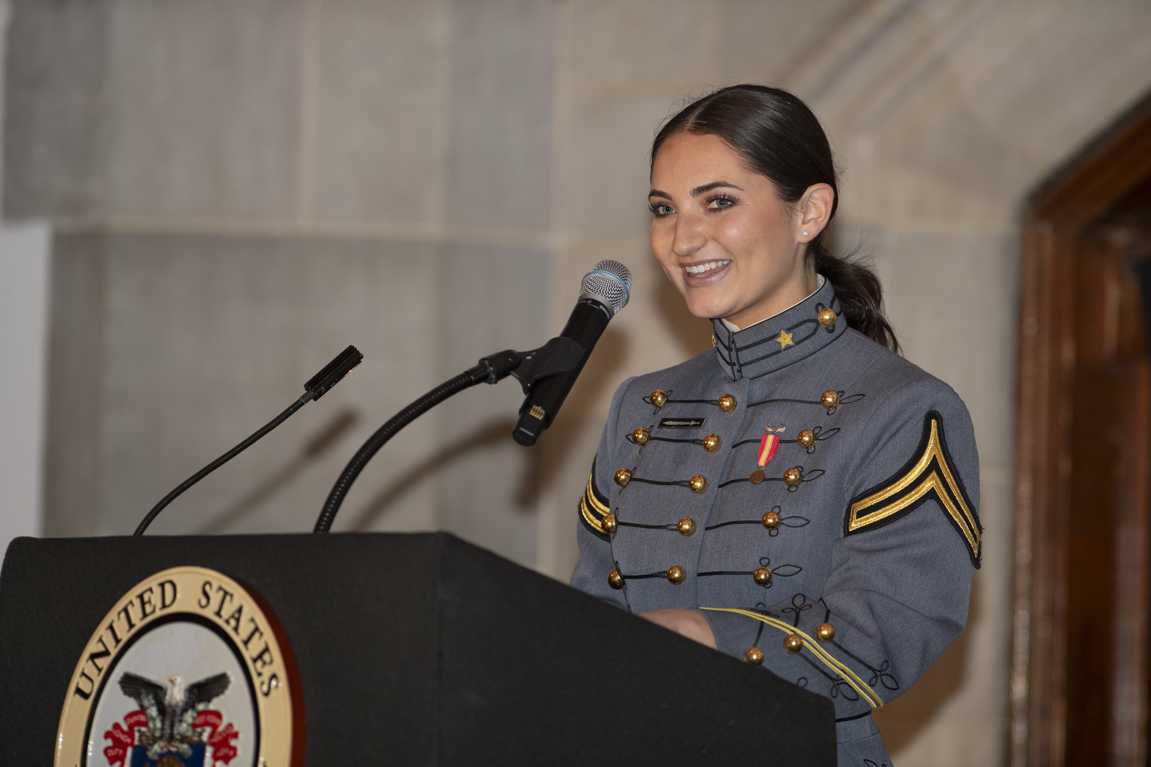 The Cadets of the Class of 2025 celebrate the 500th Night Banquet with Lieutenant General Mark P. Hertling, USA, Retired (USMA Class of 1975) in Washington Hall, Cadet Mess Hall at West Point, New York on January 20, 2024.  (U.S. Army Photo by John Pellino/USMA)