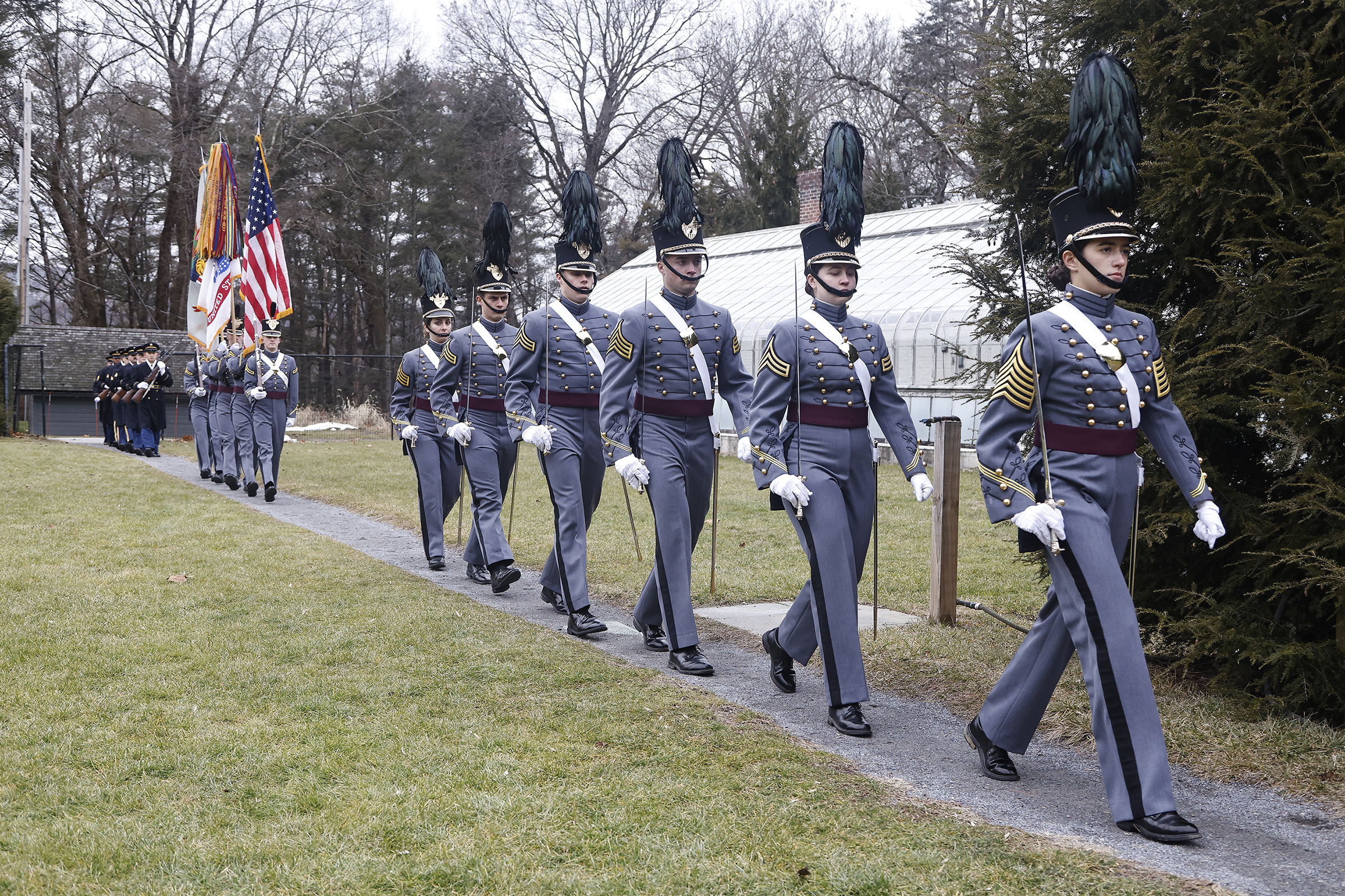 A contingent from the U.S. Military Academy participated in the commemoration of former President Franklin D. Roosevelt’s 142nd birthday Jan. 30 in Hyde Park, N.Y. The annual wreath laying event celebrates the life and service of the former president, which is held in the rose garden at the FDR Presidential Library and Museum, hosted by the National Park Service at the home of the FDR National Historic Site.   USMA Dean of the Academic Board Brig. Gen. Shane Reeves placed a Presidential Wreath on the behalf
