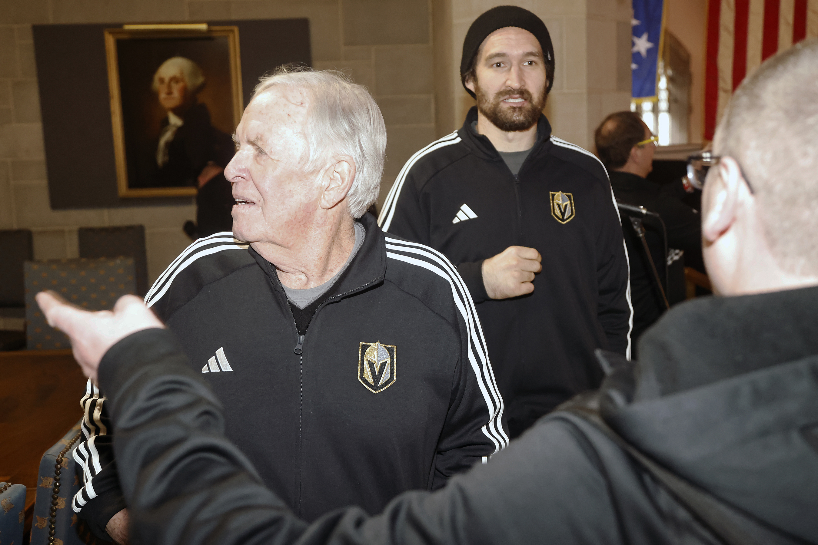 The Holy Grail of sports trophies spent the day at the U.S. Military Academy as the NHL’s Vegas Golden Knights came to West Point with the Stanley Cup on Jan. 24. 2016 Distinguished Graduate Award recipient and owner of the Golden Knights Bill Foley, USMA 1967 graduate, the players and management of the Vegas organization all spent the day at West Point.  (Photo by Eric S. Bartelt/USMA PAO)