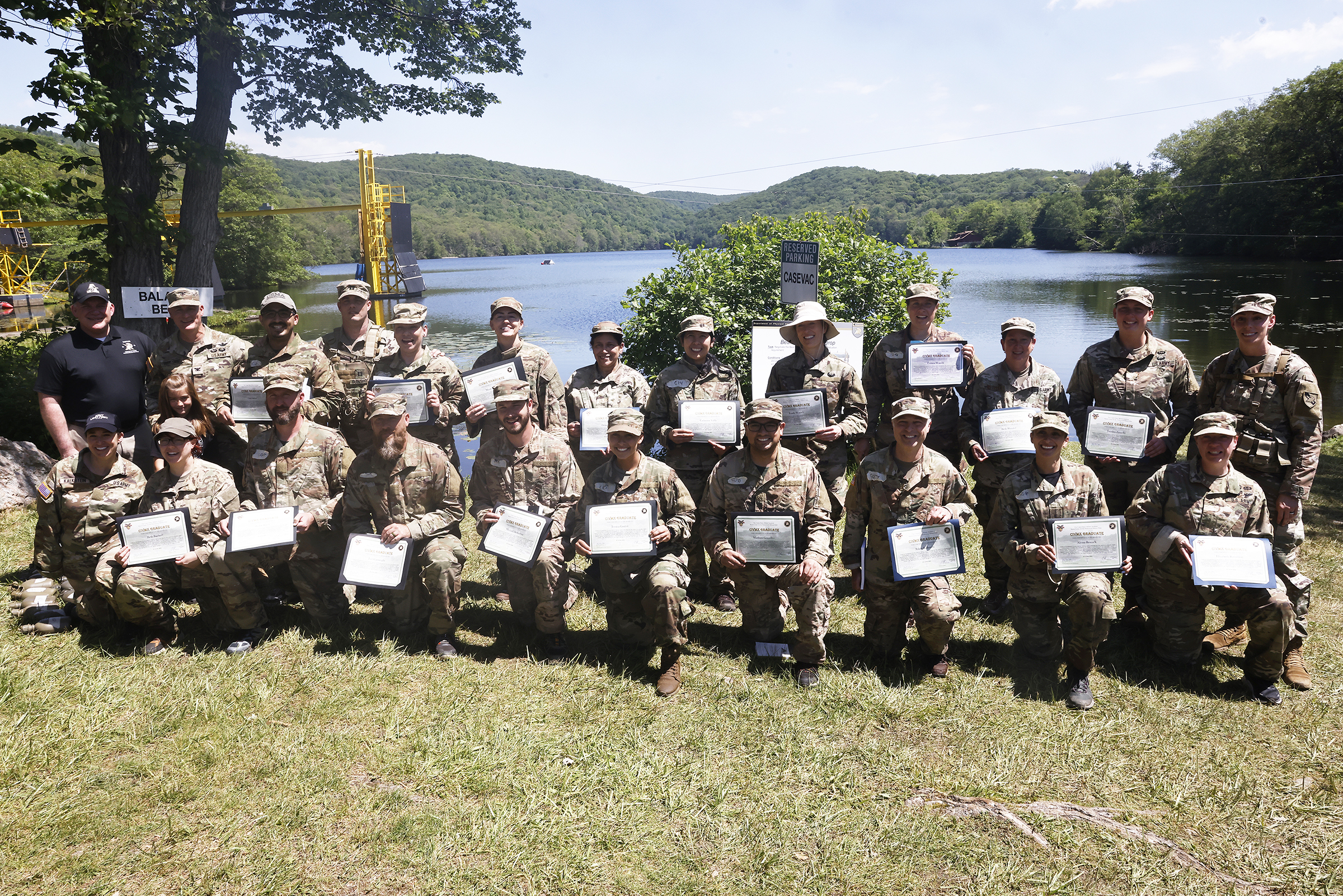 The Simon Center for the Professional Military Ethic and the Department of Military Instruction conducted a Civilian Military Experience (CivMX) for civilian staff, faculty and coaches to immerse in the training experience of cadets and foster a shared understanding about the requirements of the Army profession.  It was a three-day, two-night course from June 5-7, which allowed the 18 participants to engage in a combination of lessons, reflections, field exercises and leadership/fellowship roles to develop 