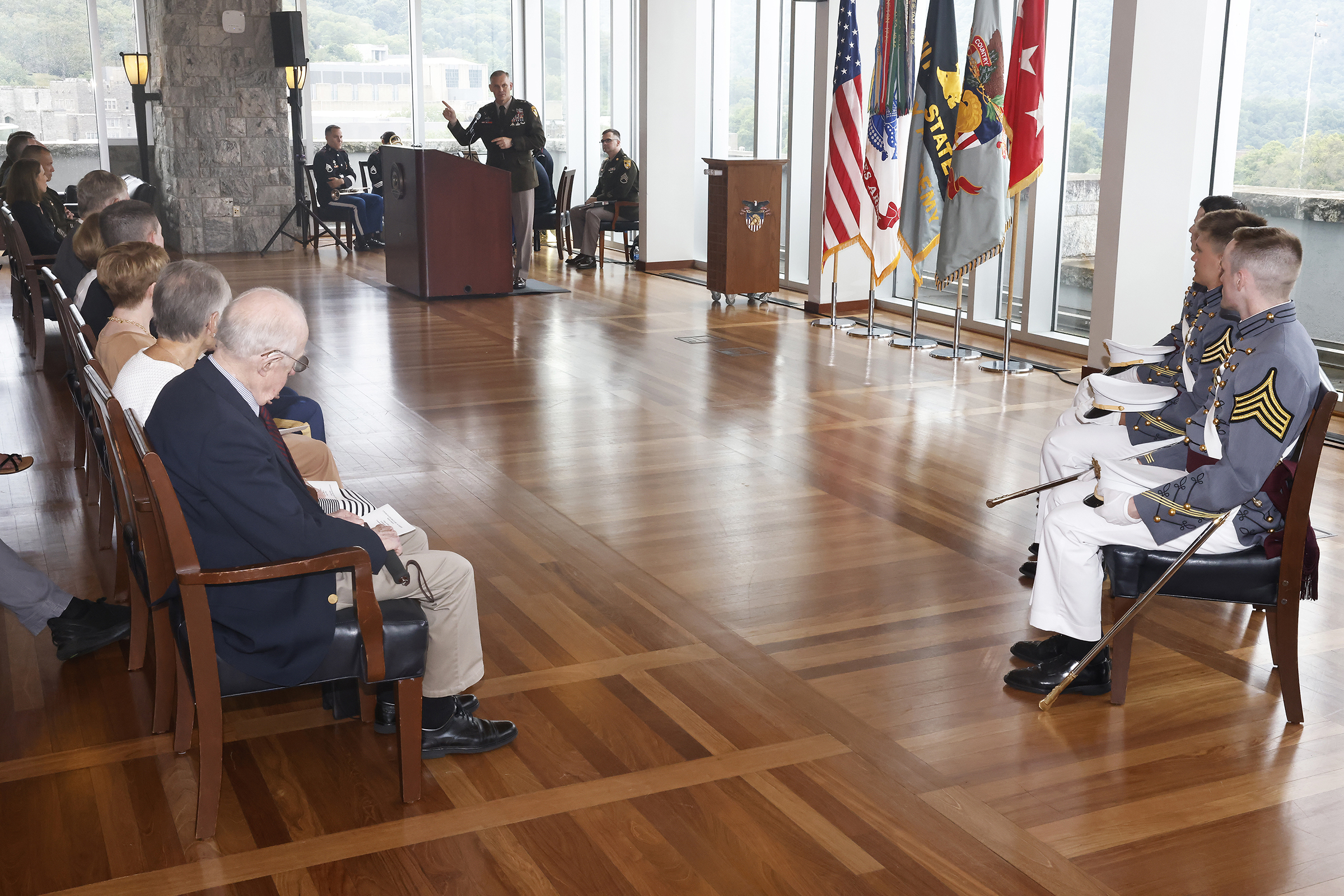 The U.S. Military Academy hosted the Graduation and Commissioning Ceremony of three members of the USMA Class of 2024. Class of 2024 Cadets Banjamin Guerrieri, Julian Sanchez and Ian Winch graduated and are now second lieutenants and members of the Long Gray Line. USMA Superintendent Lt. Gen. Steven Gilland made the graduation address during the ceremony. (Photo by Eric S. Bartelt/USMA PAO)
