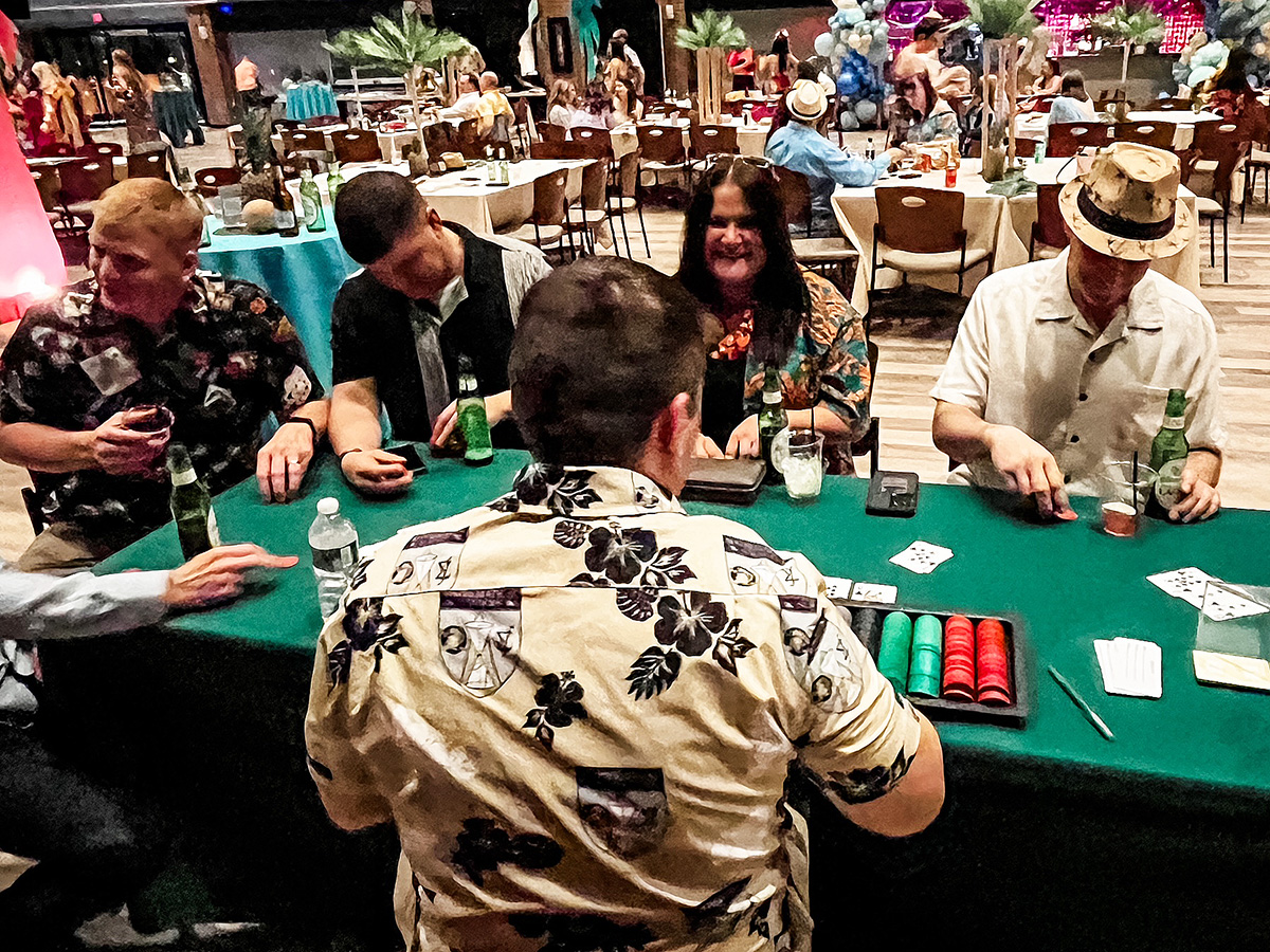 The West Point Spouses’ Club (WPSC) hosted its annual Casino Night Fundraiser on March 8 at Eisenhower Hall. The 200 attendees enjoyed casino style games, beverage pull and live entertainment provided by the Dicey Divas. Winners took home Casino chance prizes and silent auction items.   (Photo provided by Jocelyn Cody)