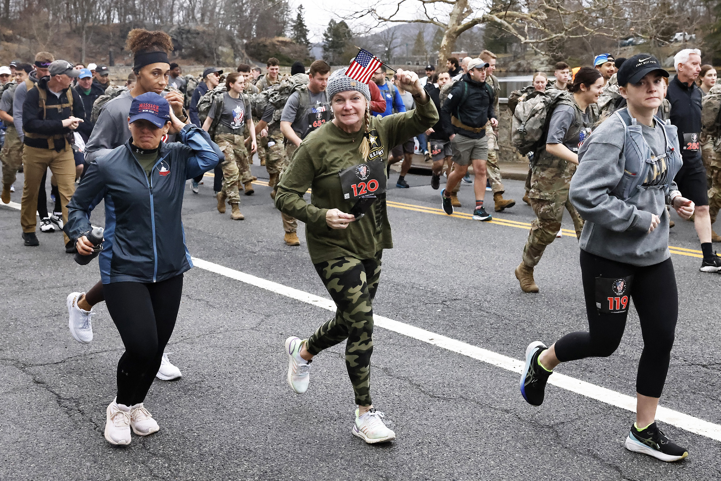 The Army West Point Cadet Marathon Team hosted the 2024 Fallen Comrades Half Marathon on March 17 at West Point. An estimated 700 participants took part in the run and ruck divisions, along with a one-mile Kids Run. The race started and finished at Michie Stadium and ran through most parts of the installation. The purpose of the half marathon is to promote physical fitness and to commemorate West Point graduates who were killed in action or training during Vietnam or the Global War on Terrorism. At each mil