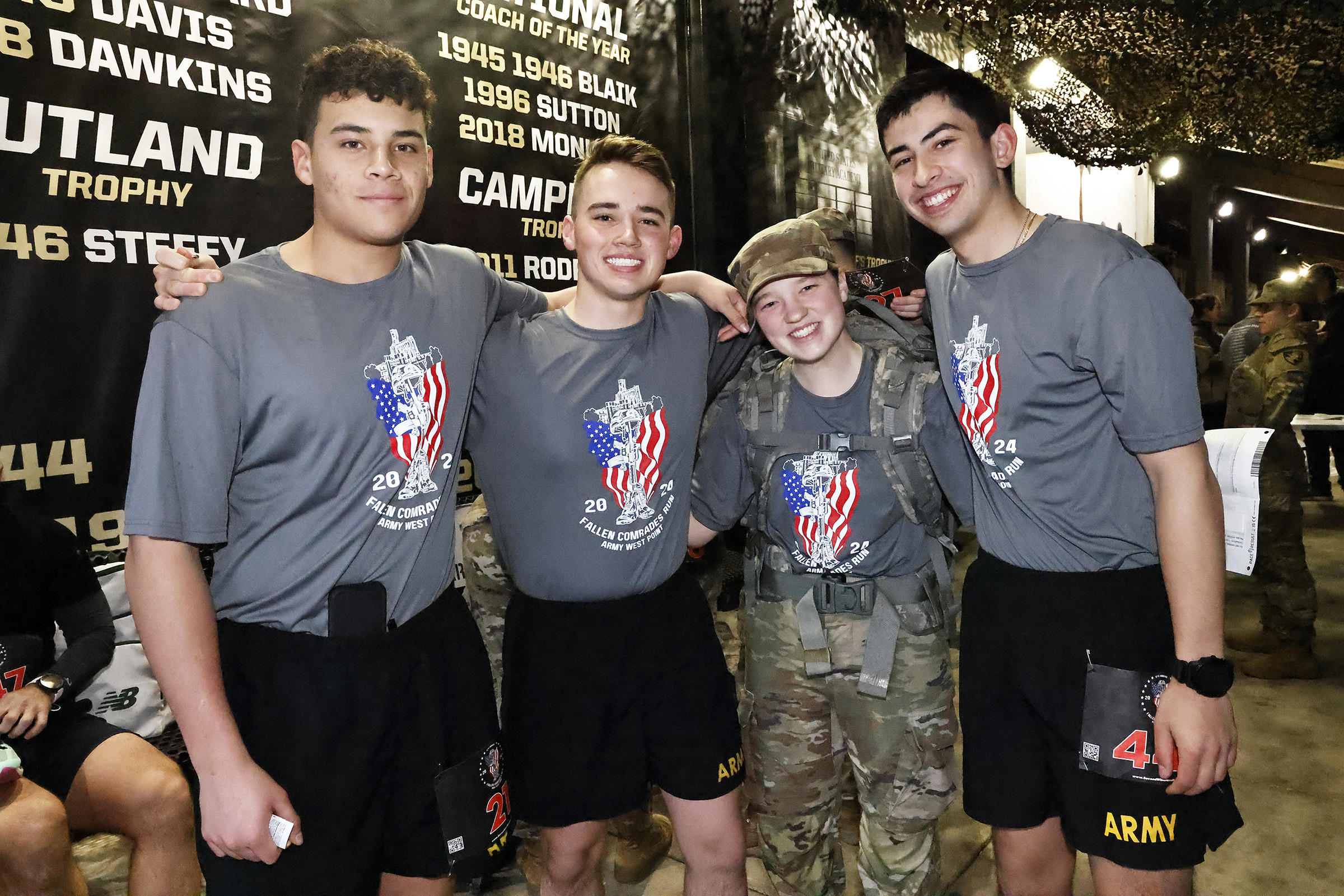 The Army West Point Cadet Marathon Team hosted the 2024 Fallen Comrades Half Marathon on March 17 at West Point. An estimated 700 participants took part in the run and ruck divisions, along with a one-mile Kids Run. The race started and finished at Michie Stadium and ran through most parts of the installation. The purpose of the half marathon is to promote physical fitness and to commemorate West Point graduates who were killed in action or training during Vietnam or the Global War on Terrorism. At each mil