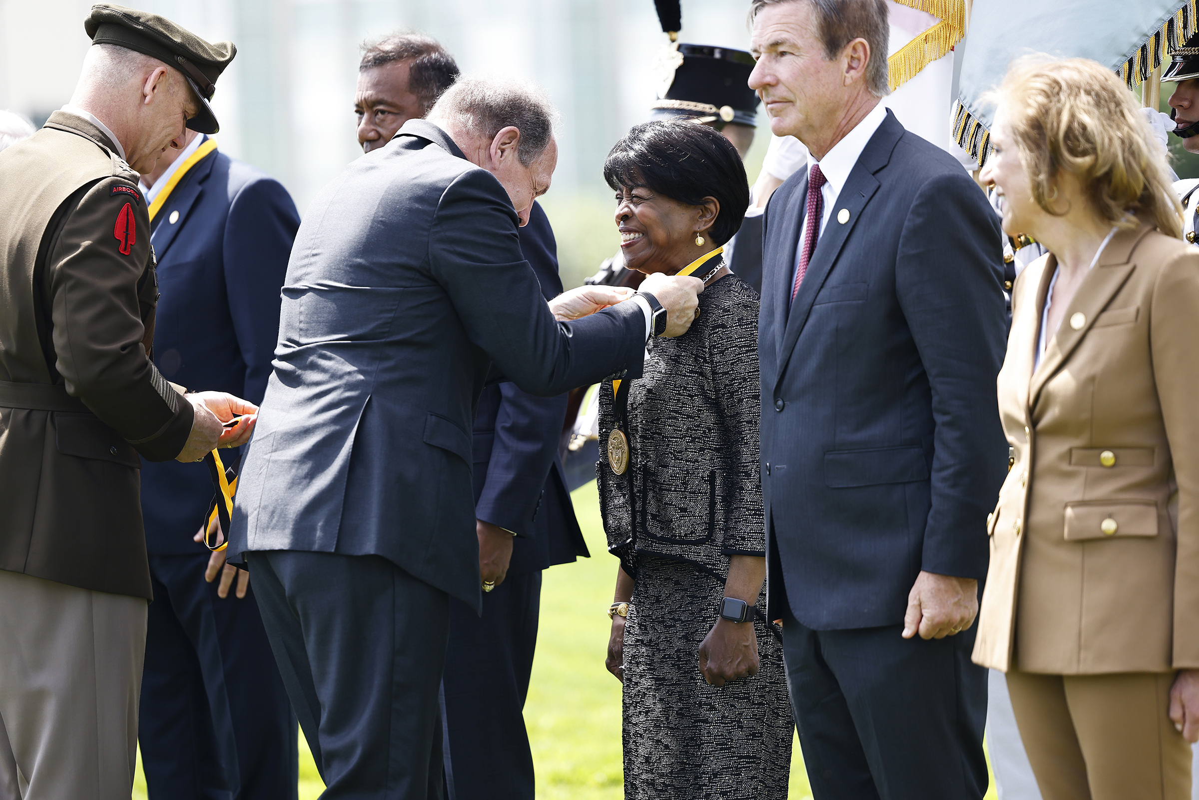 U.S. Military Academy alumni ceremonies took place May 21, which included a Medal of Honor Dedication ceremony, alumni wreath laying ceremony, the Corps of Cadets Alumni Review and the presentation of the West Point Association of Graduates' Distinguished Graduate Awards.   (Photo by Eric S. Bartelt/USMA PAO)
