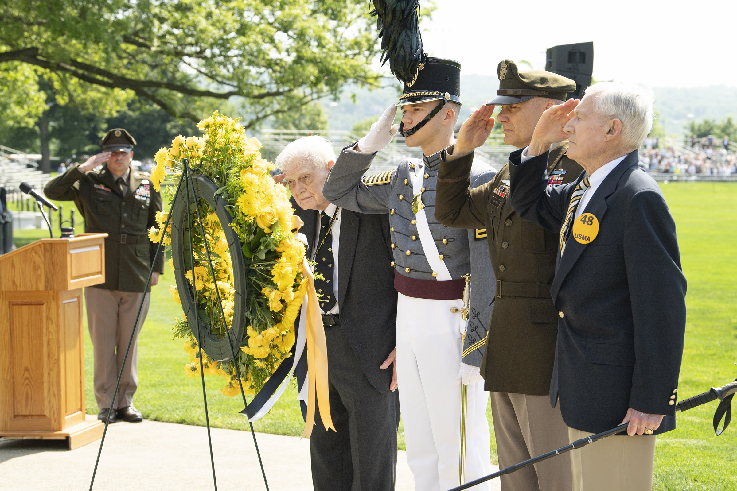 U.S. Military Academy alumni ceremonies took place May 21, which included a Medal of Honor Dedication ceremony, alumni wreath laying ceremony, the Corps of Cadets Alumni Review and the presentation of the West Point Association of Graduates' Distinguished Graduate Awards.   (Photo by Sgt. 1st Class Alan Brutus/USMA PAO)