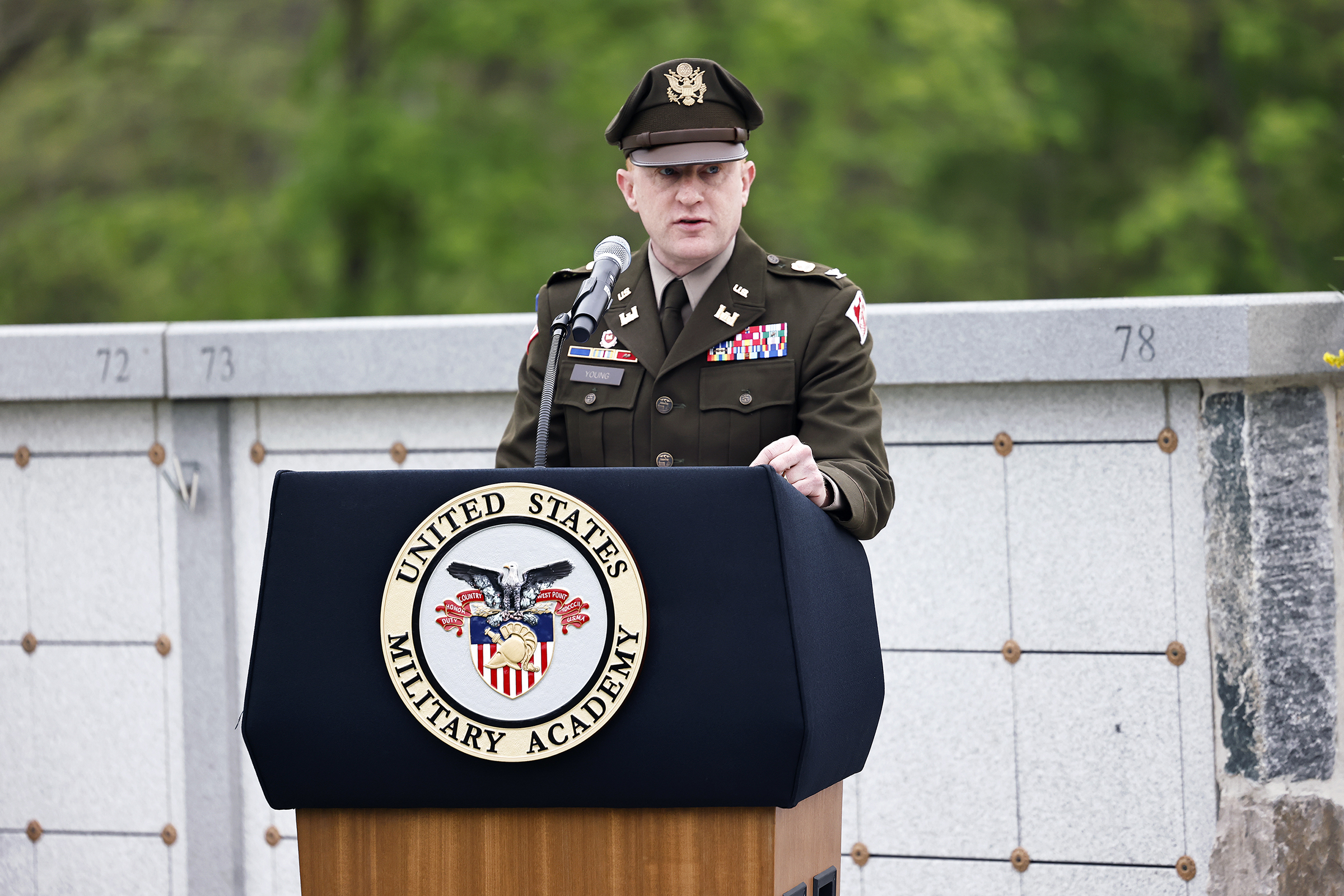The U.S. Military Academy hosted a ribbon-cutting ceremony April 30 to celebrate the completion of the West Point Cemetery Reclamation Project. The West Point Cemetery, which is our nation’s oldest military post cemetery since 1817, currently covers more than 11 acres and sheltering 9,396 persons with a deep-rooted history tracing sacrifices as far back as the Revolutionary War. The new chapter and land space now allows an expanded cemetery capacity of an additional 3,492 graves. (Photo by Eric S. Bartelt/U