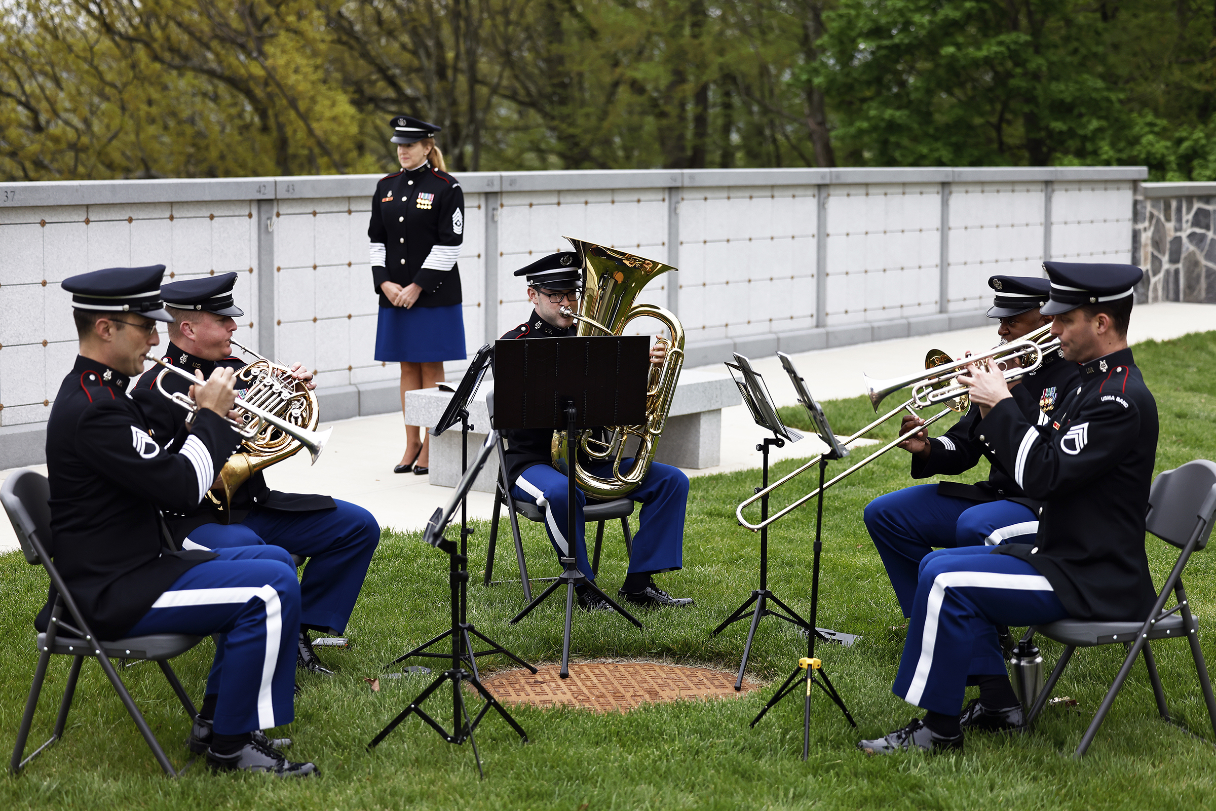 The U.S. Military Academy hosted a ribbon-cutting ceremony April 30 to celebrate the completion of the West Point Cemetery Reclamation Project. The West Point Cemetery, which is our nation’s oldest military post cemetery since 1817, currently covers more than 11 acres and sheltering 9,396 persons with a deep-rooted history tracing sacrifices as far back as the Revolutionary War. The new chapter and land space now allows an expanded cemetery capacity of an additional 3,492 graves. (Photo by Eric S. Bartelt/U