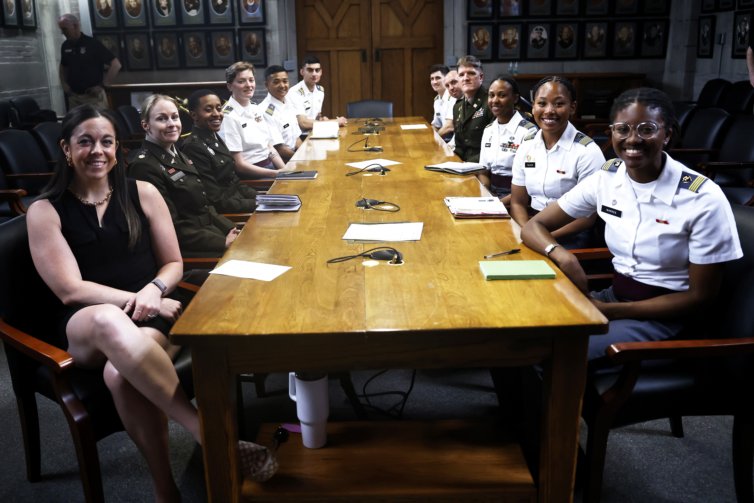 The Department of Physical Education (DPE) hosted the 18th annual Coach Mike Krzyzewski Teaching Character Through Sport Award May 9 at the Thayer Awards Room. The award recognizes West Point cadet-athletes, coaches, officers in charge (OIC) and sport educators for their outstanding commitment to the development of noble character through athletic participation and leadership.   (Photo by Eric S. Bartelt/USMA PAO)