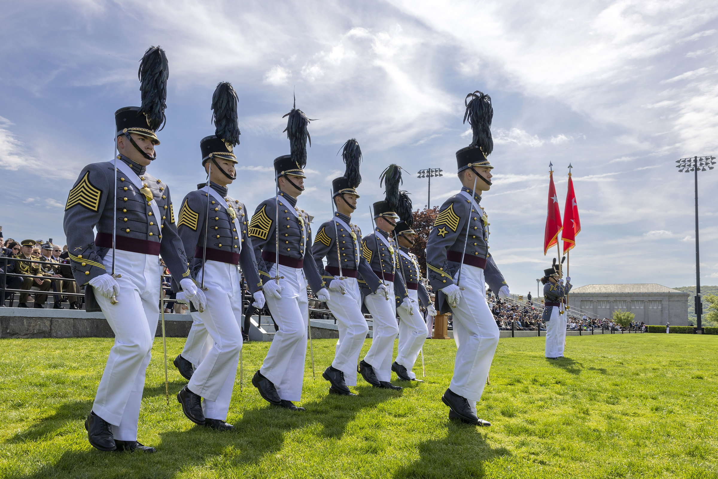 The U.S. Military Academy Corps of Cadets paraded in honor of the 50th annual Retiree Appreciation Day on May 4 on The Plain.   (Photo by Christopher Hennen/USMA PAO)