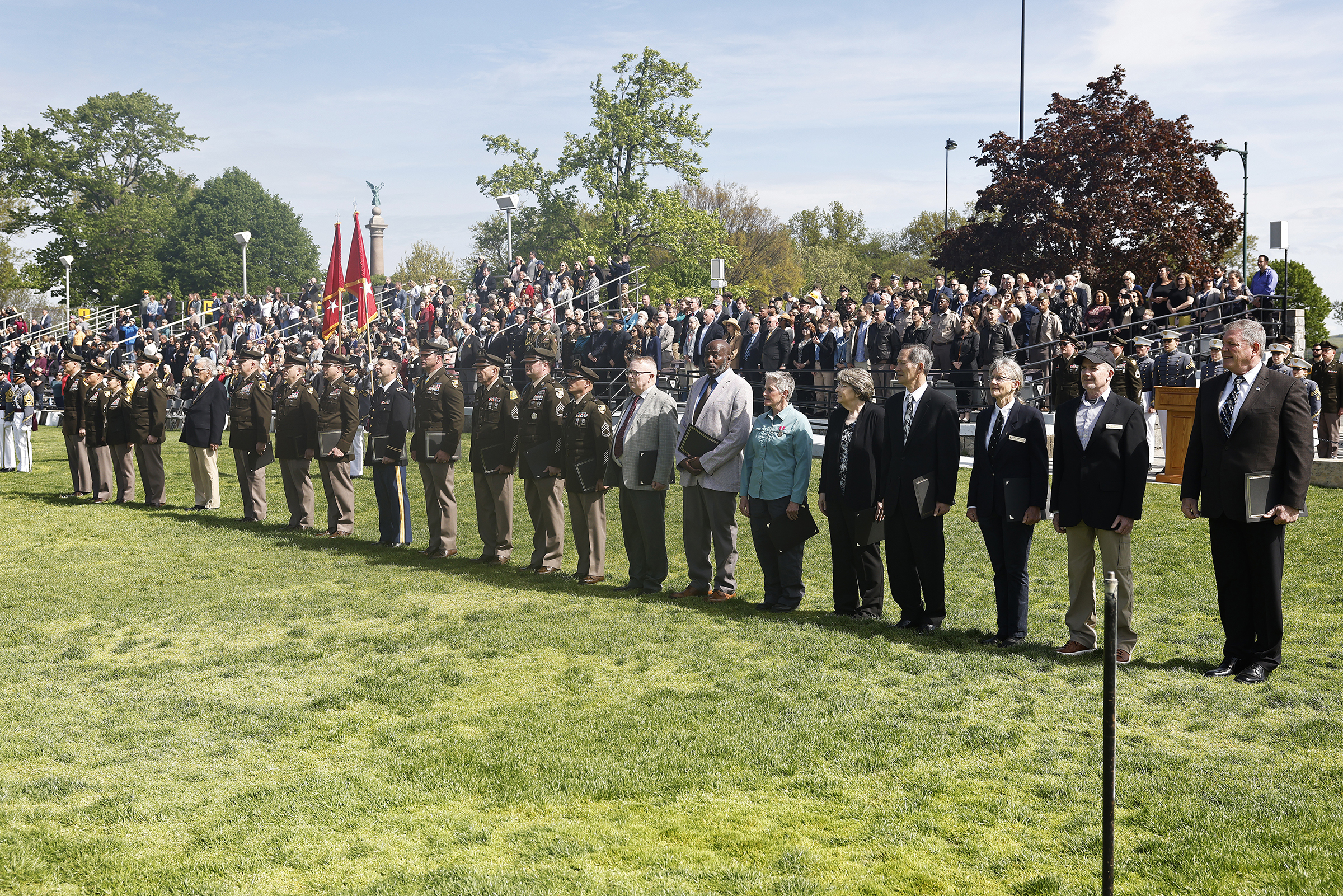 The U.S. Military Academy Corps of Cadets paraded in honor of the 50th annual Retiree Appreciation Day on May 4 on The Plain.   (Photo by Eric S. Bartelt/USMA PAO)