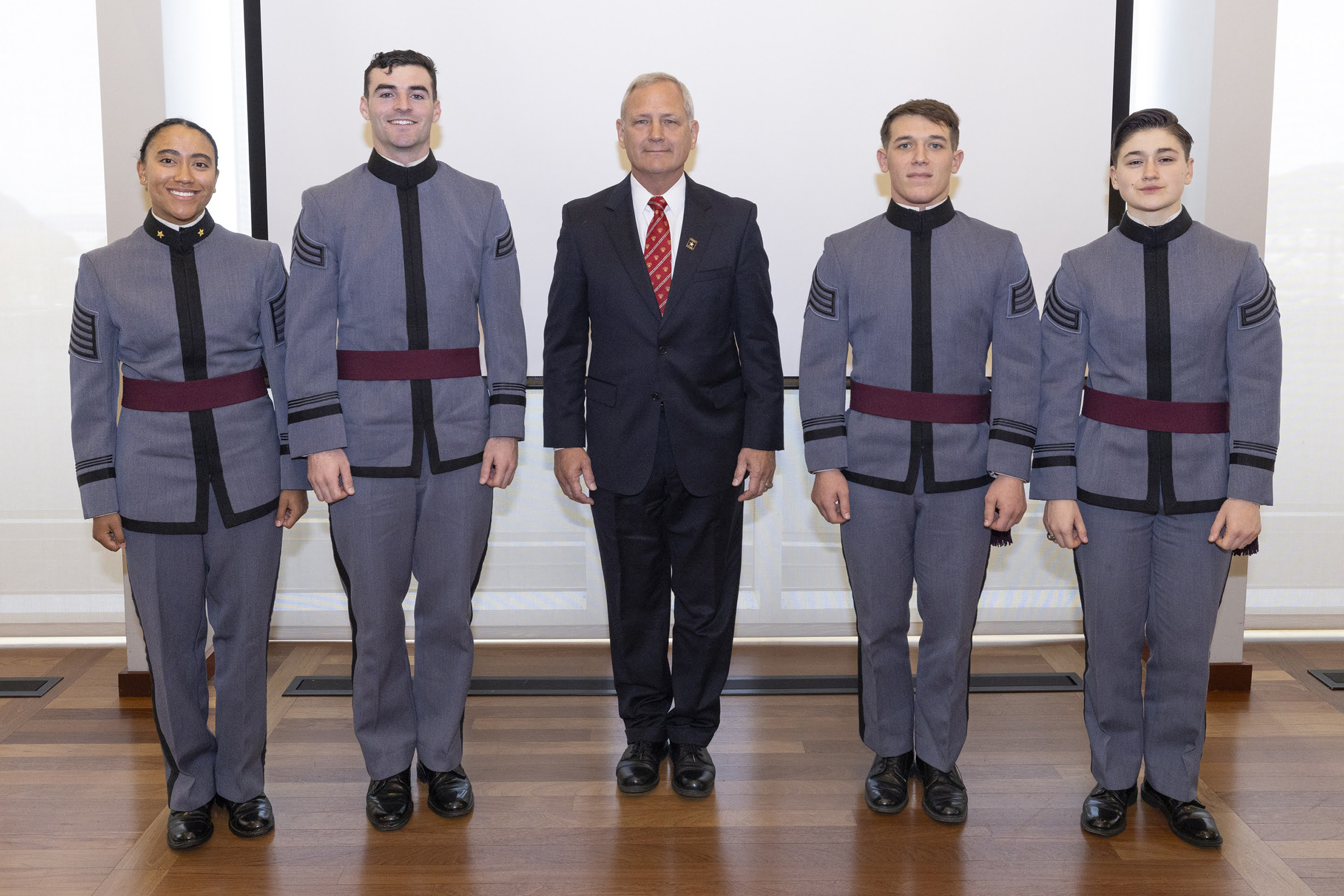 Class of 2025 Cadets Gabriella Sorrentino and Isaiah McNeilly were chosen as the recipients of the 2024 Lt. Gen. Hal Moore Athlete of Excellence Award and received their accolades during a ceremony Nov. 14 in the Haig Room.   (Photo by Kyle Osterhoudt/USMA PAO-VI)