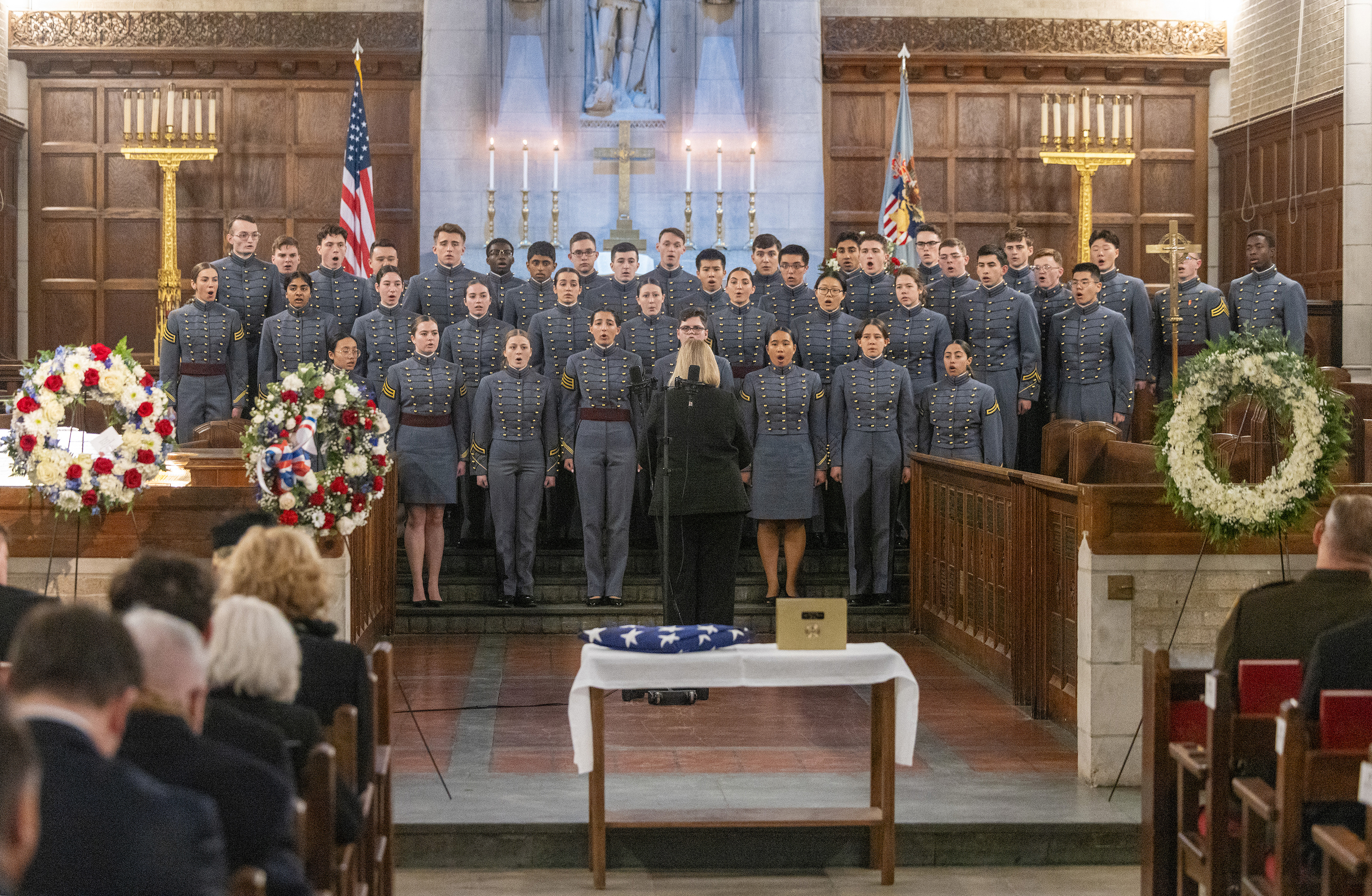 Memorial Service in honor of Paul "Buddy" Bucha, Medal of Honor recipient and U.S. Military Academy Class of 1965, takes place Jan. 16 at the Cadet Chapel and West Point Cemetery. More than 400 people attended the service celebrating his life, including 85 members of the Army West Point Swim Team, three Medal of Honor recipients and the commanding general of the 101st Airborne Division (Air Assault). Bucha earned his Medal of Honor due to his bravery and leadership in dire circumstances from March 18, 1968,