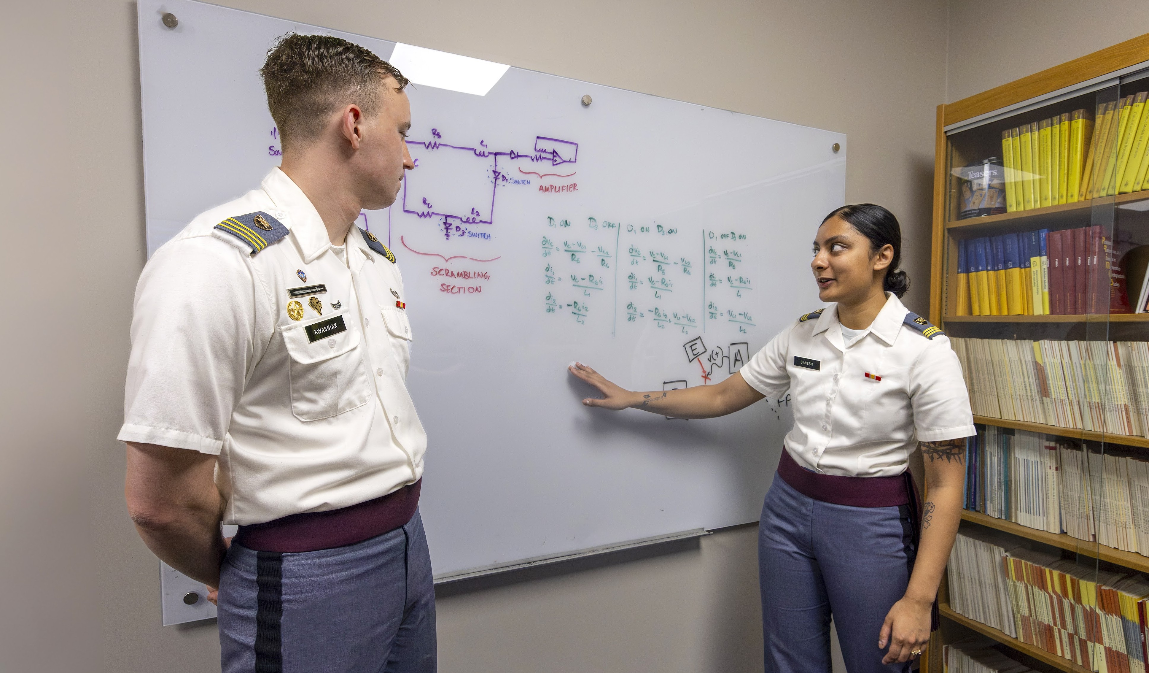 Math Projects Day Prep in Thayer Hall as part of cadets research encrypting and decoding drone feeds on April 15.