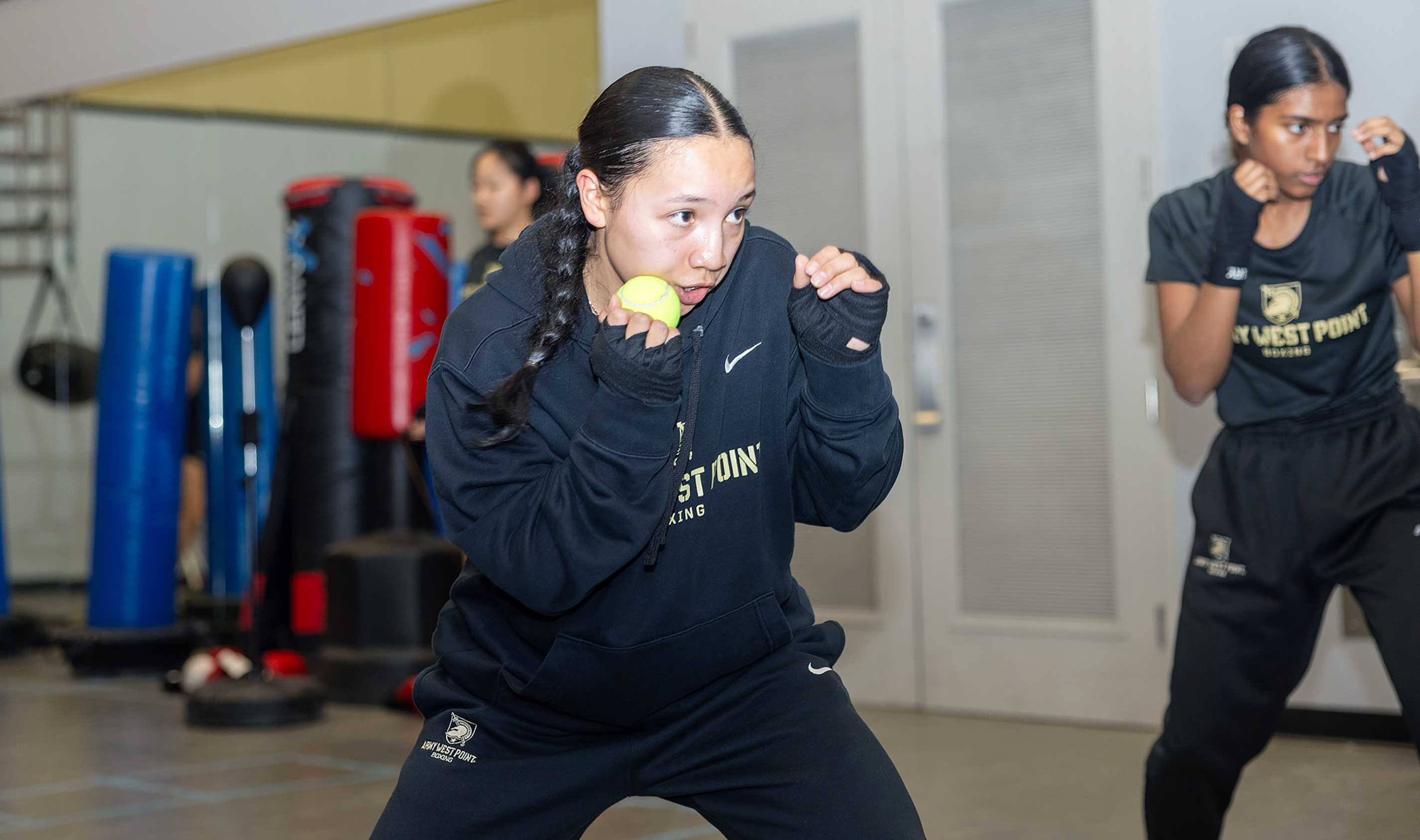 Class of 2029 Cadet Fallon Barretto is carving her own identity at the U.S. Military Academy, making early waves in the boxing ring while navigating the legacy of a distinguished Army career shaped by her father.  (Photo by Eric S. Bartelt/USMA PAO-VI)