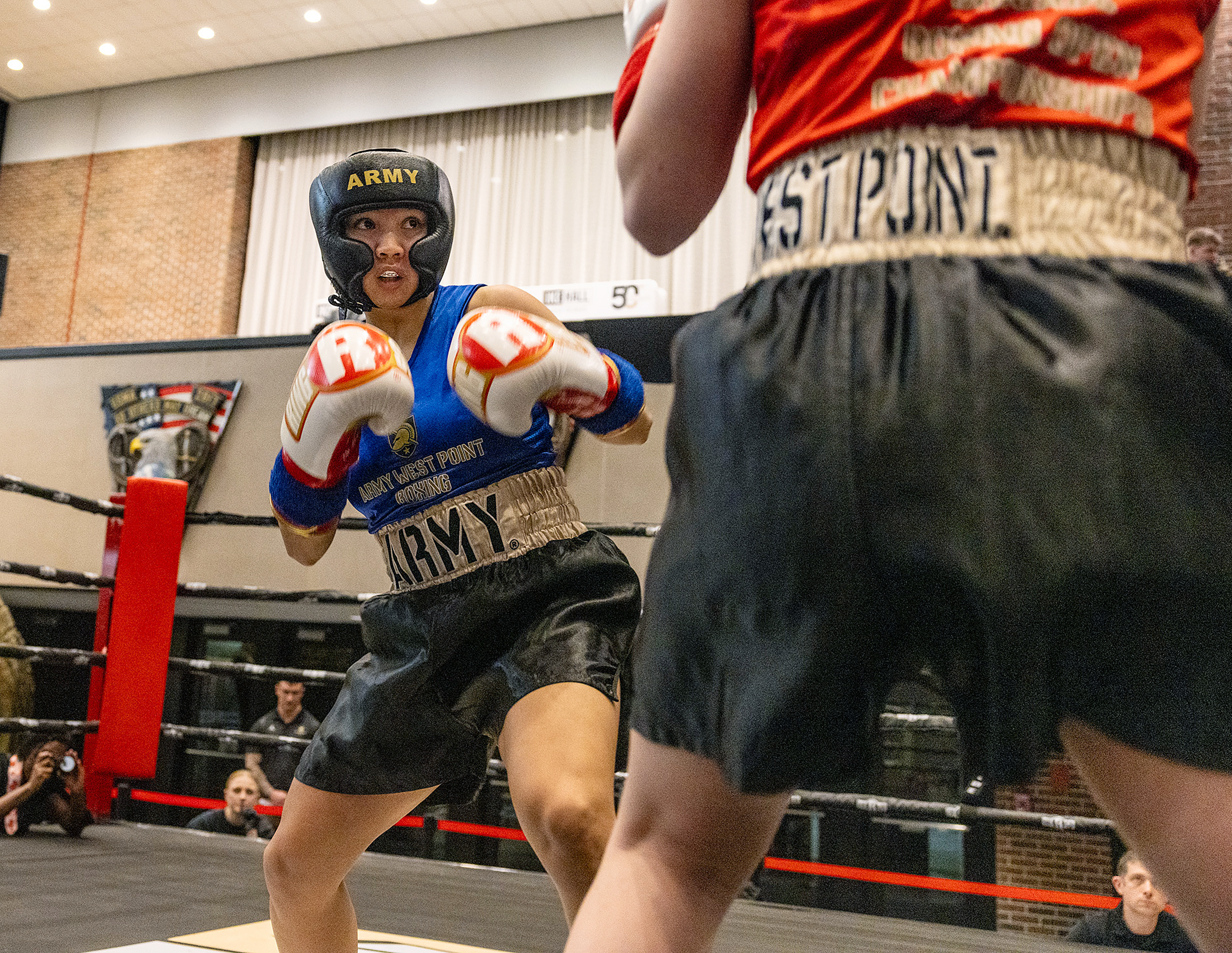 Class of 2029 Cadet Fallon Barretto is carving her own identity at the U.S. Military Academy, making early waves in the boxing ring while navigating the legacy of a distinguished Army career shaped by her father.  (Photo by Eric S. Bartelt/USMA PAO-VI)