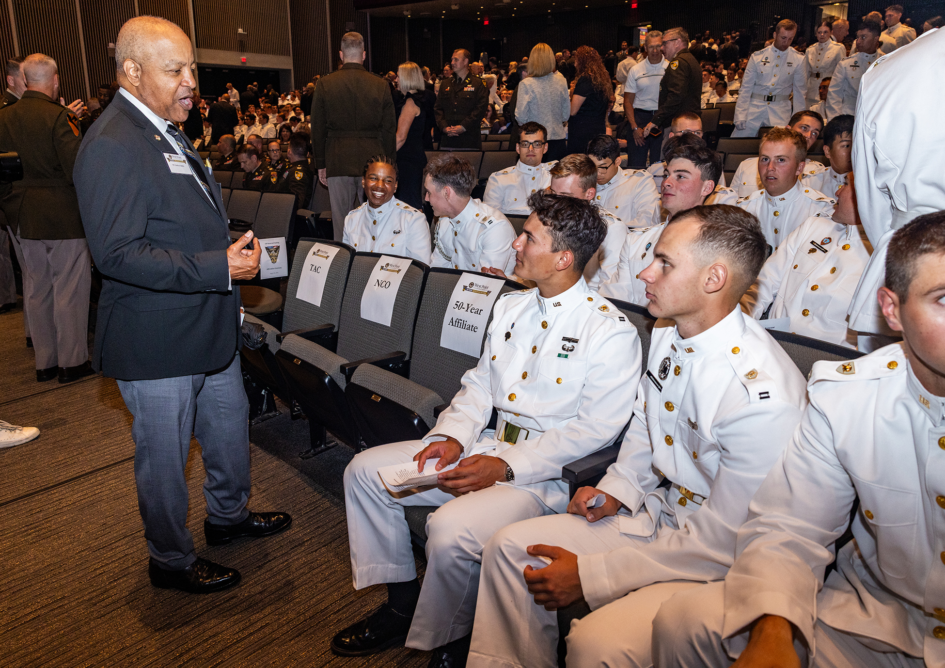 In one of the most significant moments of their cadet careers, more than 1,100 members of the U.S. Military Academy Class of 2028 officially swore allegiance to defend the United States and committed to their final two years at West Point and acknowledged a five-year active-duty obligation during the Affirmation Ceremony on Aug. 16 at Eisenhower Hall Theatre.  (Photo by Eric S. Bartelt/USMA PAO-VI)