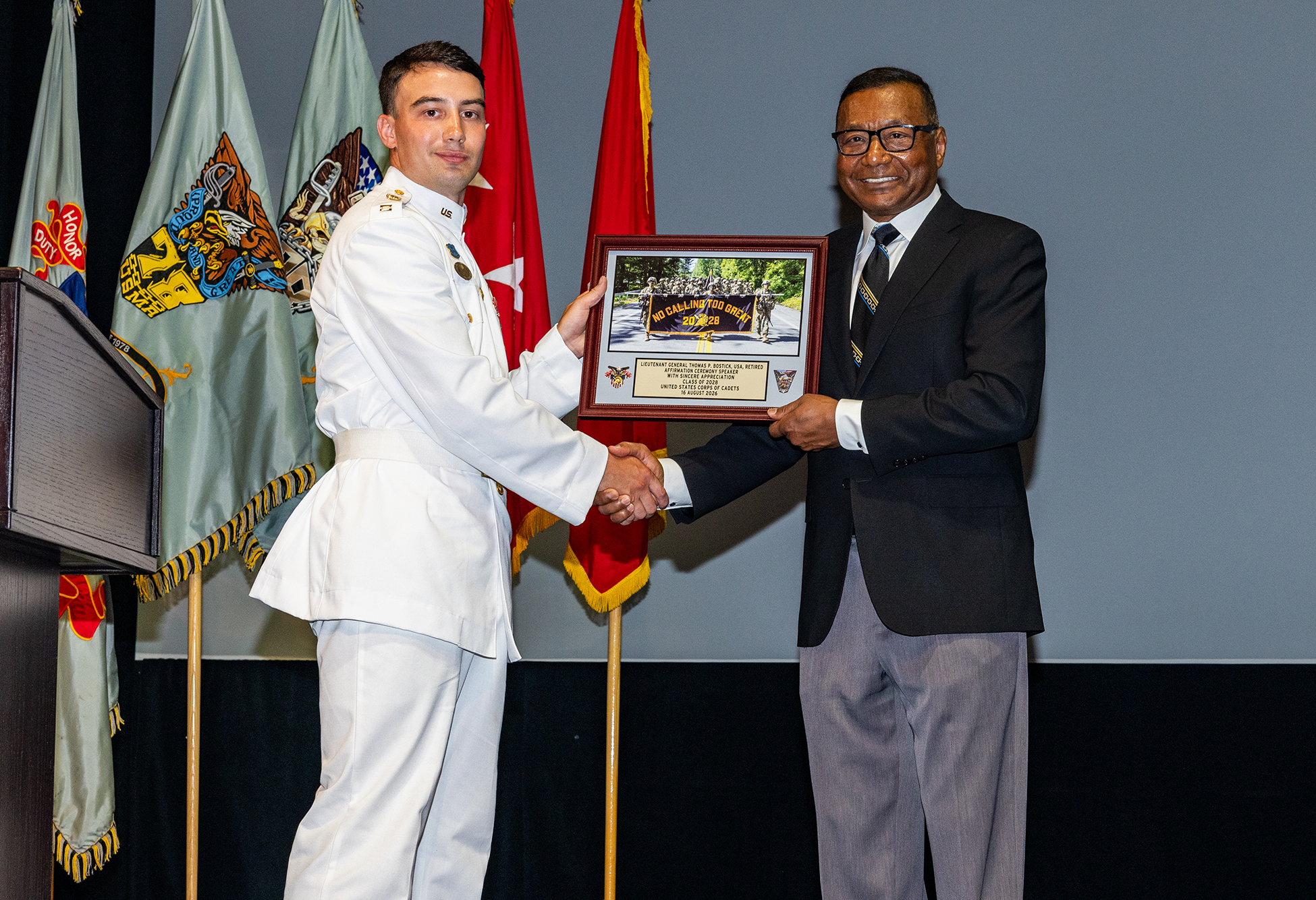 In one of the most significant moments of their cadet careers, more than 1,100 members of the U.S. Military Academy Class of 2028 officially swore allegiance to defend the United States and committed to their final two years at West Point and acknowledged a five-year active-duty obligation during the Affirmation Ceremony on Aug. 16 at Eisenhower Hall Theatre.  (Photo by Eric S. Bartelt/USMA PAO-VI)