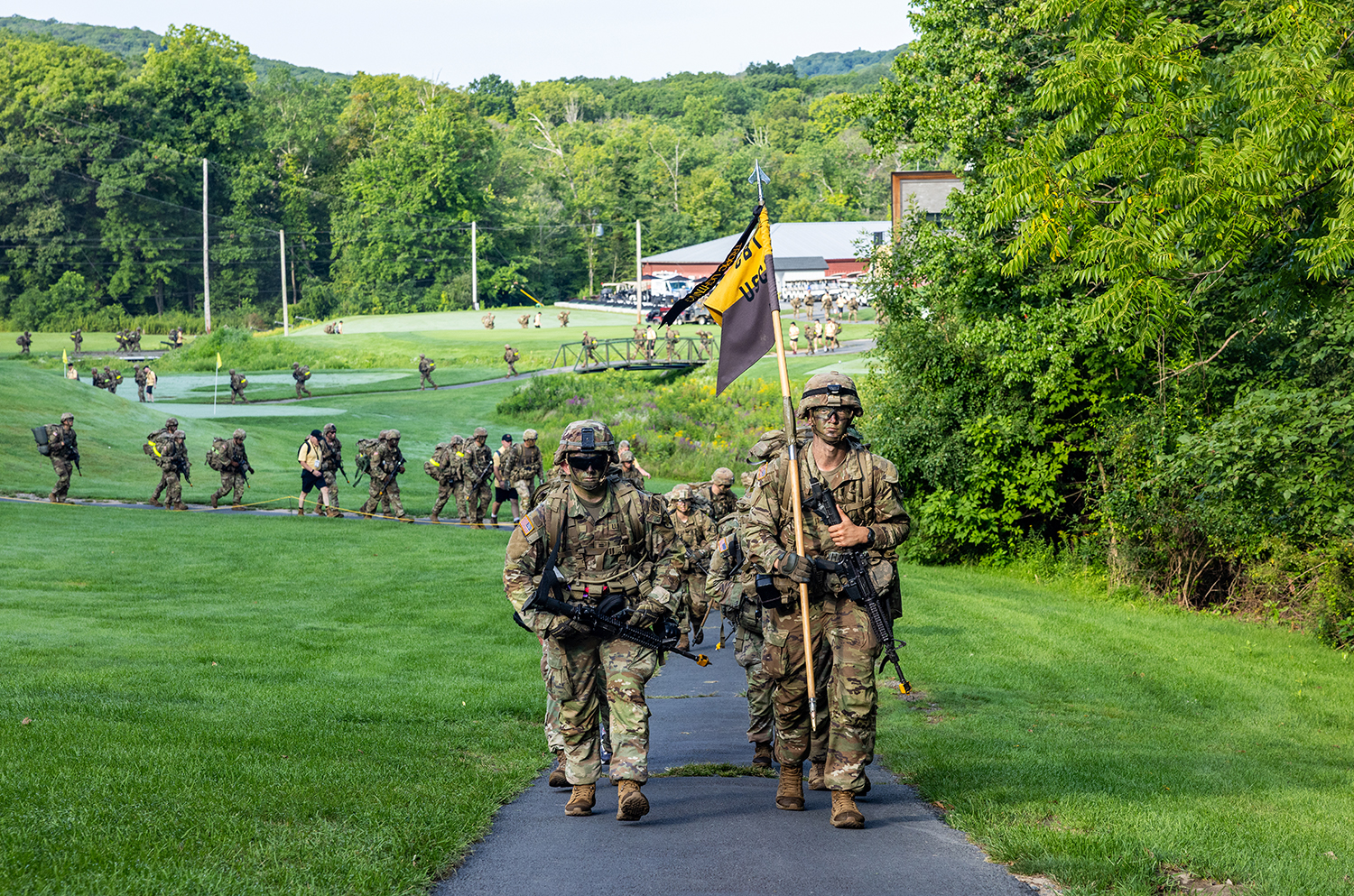 Six weeks of hard work, determination and fatigue tested the mettle of every new cadet in the U.S. Military Academy Class of 2030. When it was done, they passed their final test of the summer by completing the 12-mile March Back on Aug. 10 to finish Cadet Basic Training (CBT) and accomplish their first milestone at West Point. (Photo by Eric S. Bartelt/USMA PAO-VI)