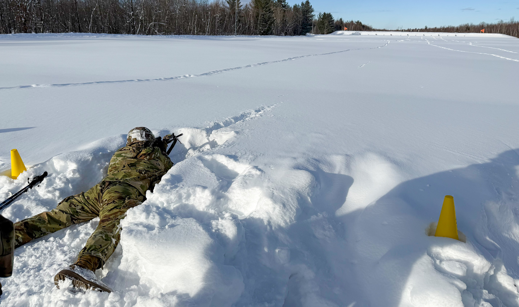 Training alongside their sponsoring unit, the 10th Mountain Division, nine cadets representing the U.S. Military Academy among 26 teams competed in the D-Series Winter Challenge, a physically and mentally demanding cold-weather competition, which is designed to develop junior leaders while strengthening institutional partnerships with the operational Army.   (Photo by Capt. Katie Emery/G-2 TAC Officer)