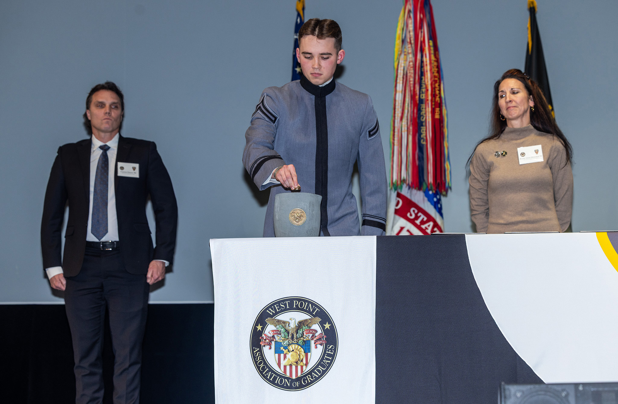 The West Point Association of Graduates hosted the 26th annual Class Ring Memorial Program at Eisenhower Hall on Jan. 9. There were 67 class rings donated with the oldest from 1912 and the most recent from 1997 to the U.S. Military Academy Class of 2027's rings and future classes. (Photo by Eric S. Bartelt / USMA-VI)
