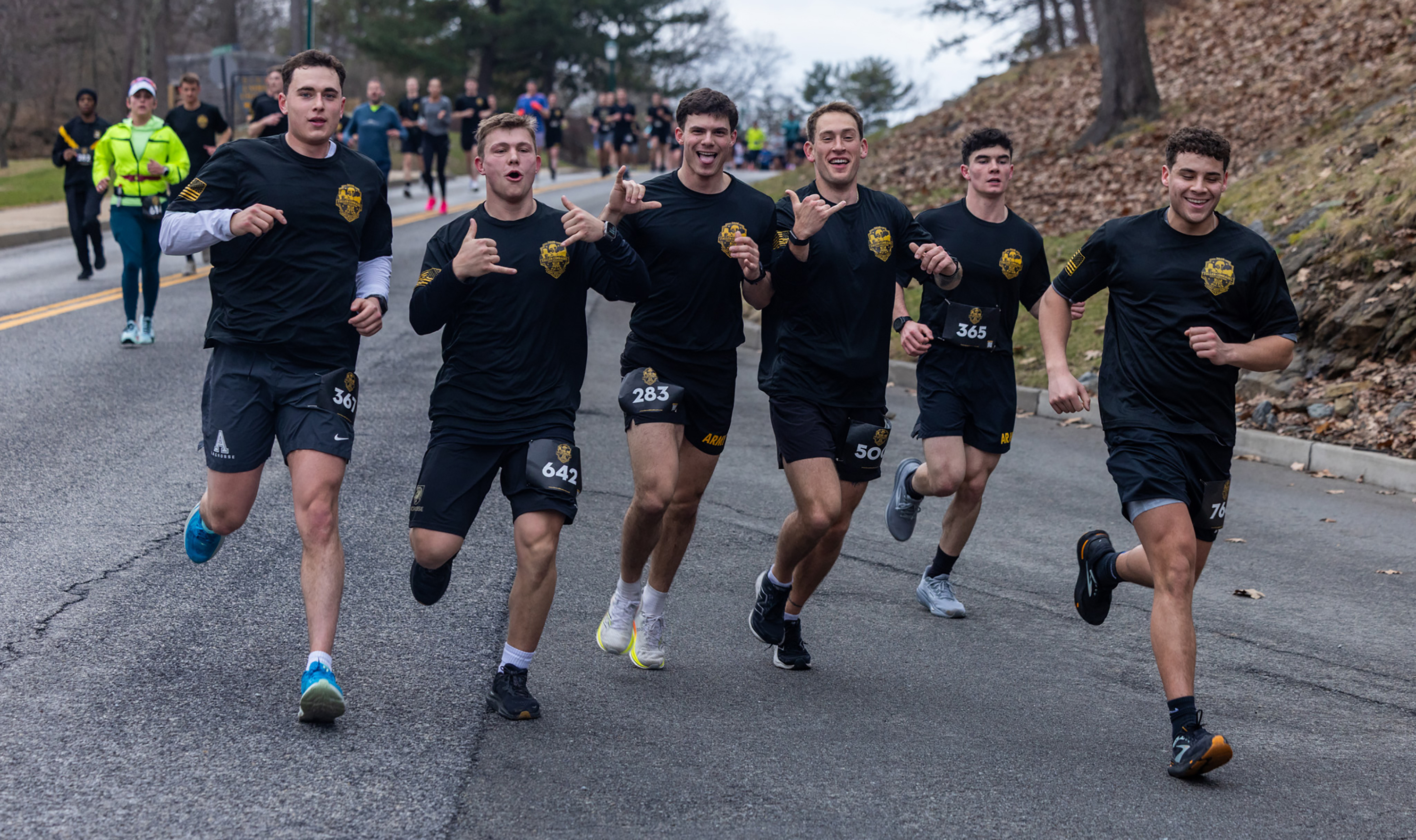 The Army West Point Marathon team hosted the 2026 Fallen Comrades Half Marathon on March 22 at West Point.  Now in its 10th year, more than 900 participated by conquering a challenging 13.1-mile course in remembrance of 13 fallen West Point graduates at each mile marker.  The event featured a combination of a run and ruck divisions, along with a one-mile Kids Run.  (Photo by Eric S. Bartelt/USMA PAO-VI)