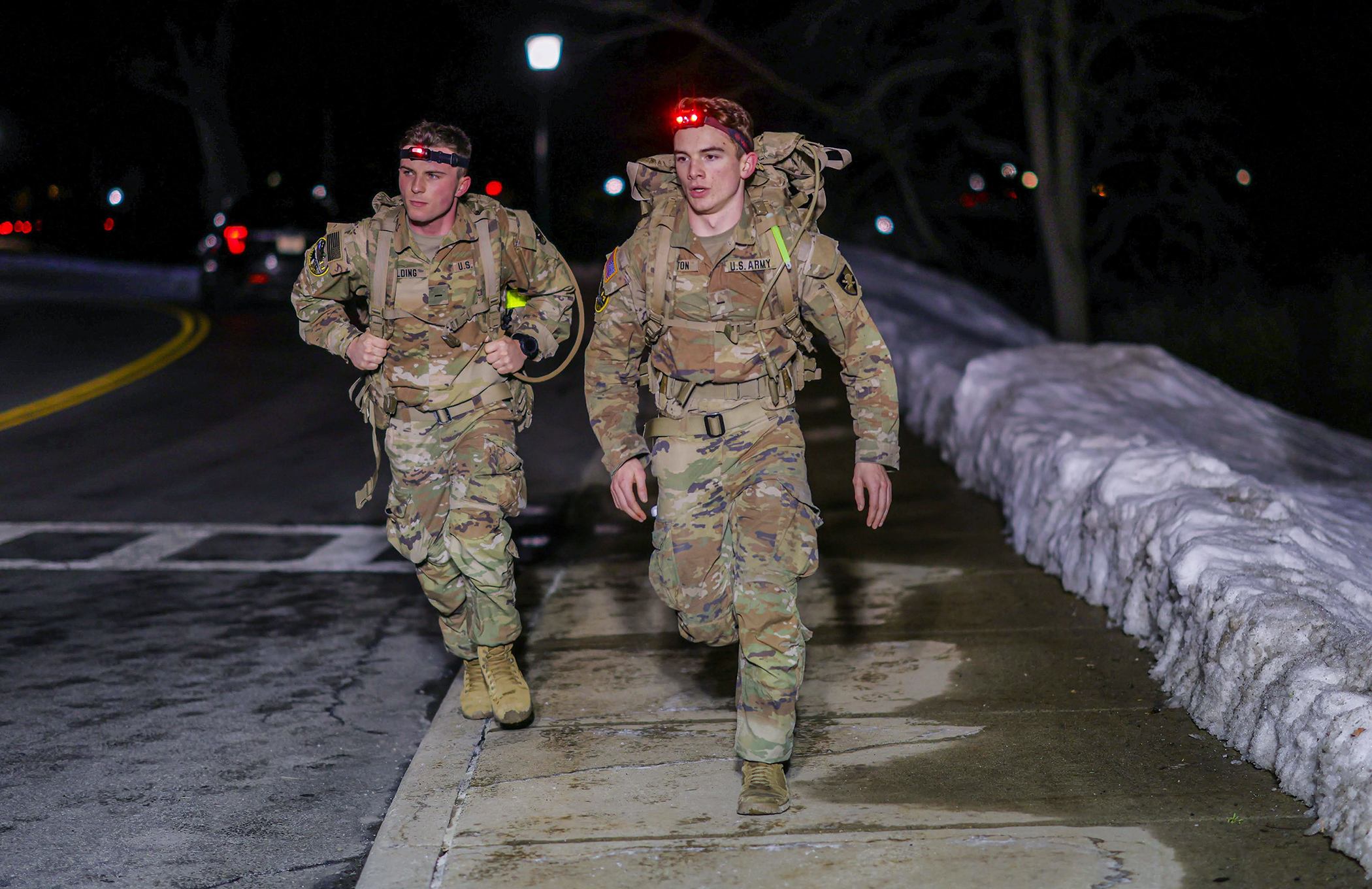 U.S. Military Academy Cadets participate in an overnight Norwegian Foot March, an 18.6-mile ruck event, to help them continue to focus on developing as leaders of character while reinforcing the Army's readiness priorities.  (Photo by Sgt. 1st Clas Alan Brutus/USMA Protocol-PAO)