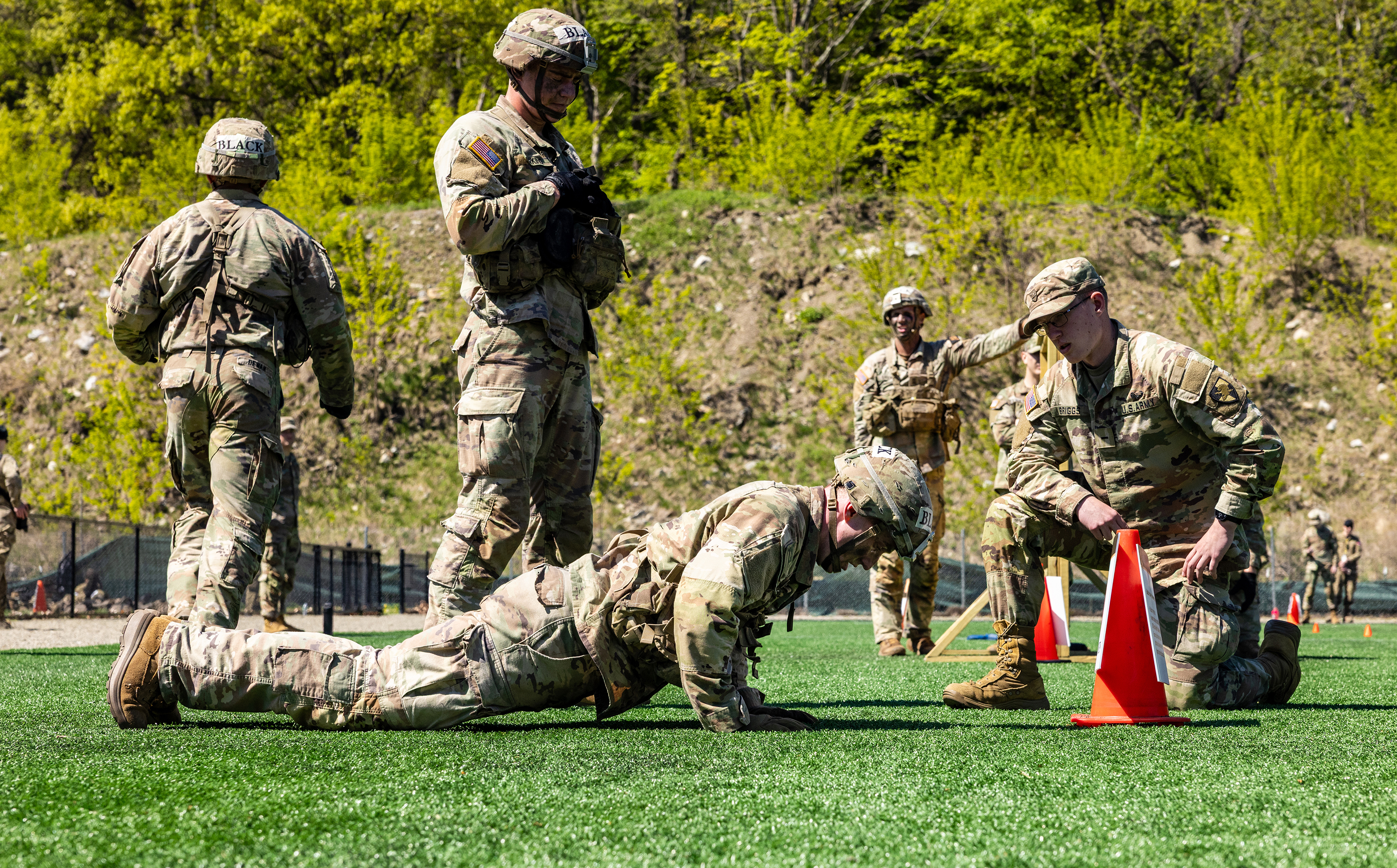 This year’s 59th annual Sandhurst Military Skills Competition concluded on May 2 with USMA teams taking the top two spots with the USMA Sandhurst Black Team taking first overall and the USMA Sandhurst Gold Team finishing second.  (Photo by Eric S. Bartelt/USMA PAO-VI)
