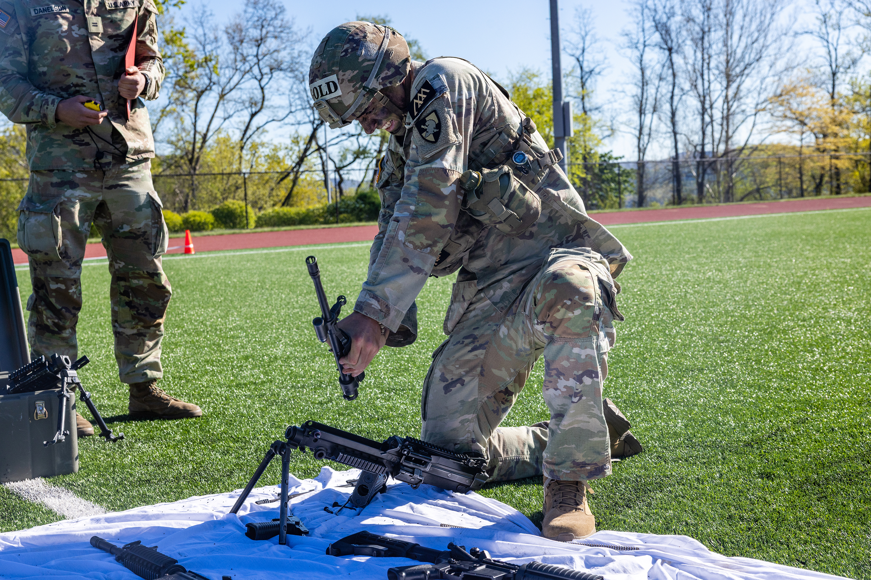 This year’s 59th annual Sandhurst Military Skills Competition concluded on May 2 with USMA teams taking the top two spots with the USMA Sandhurst Black Team taking first overall and the USMA Sandhurst Gold Team finishing second.  (Photo by Eric S. Bartelt/USMA PAO-VI)