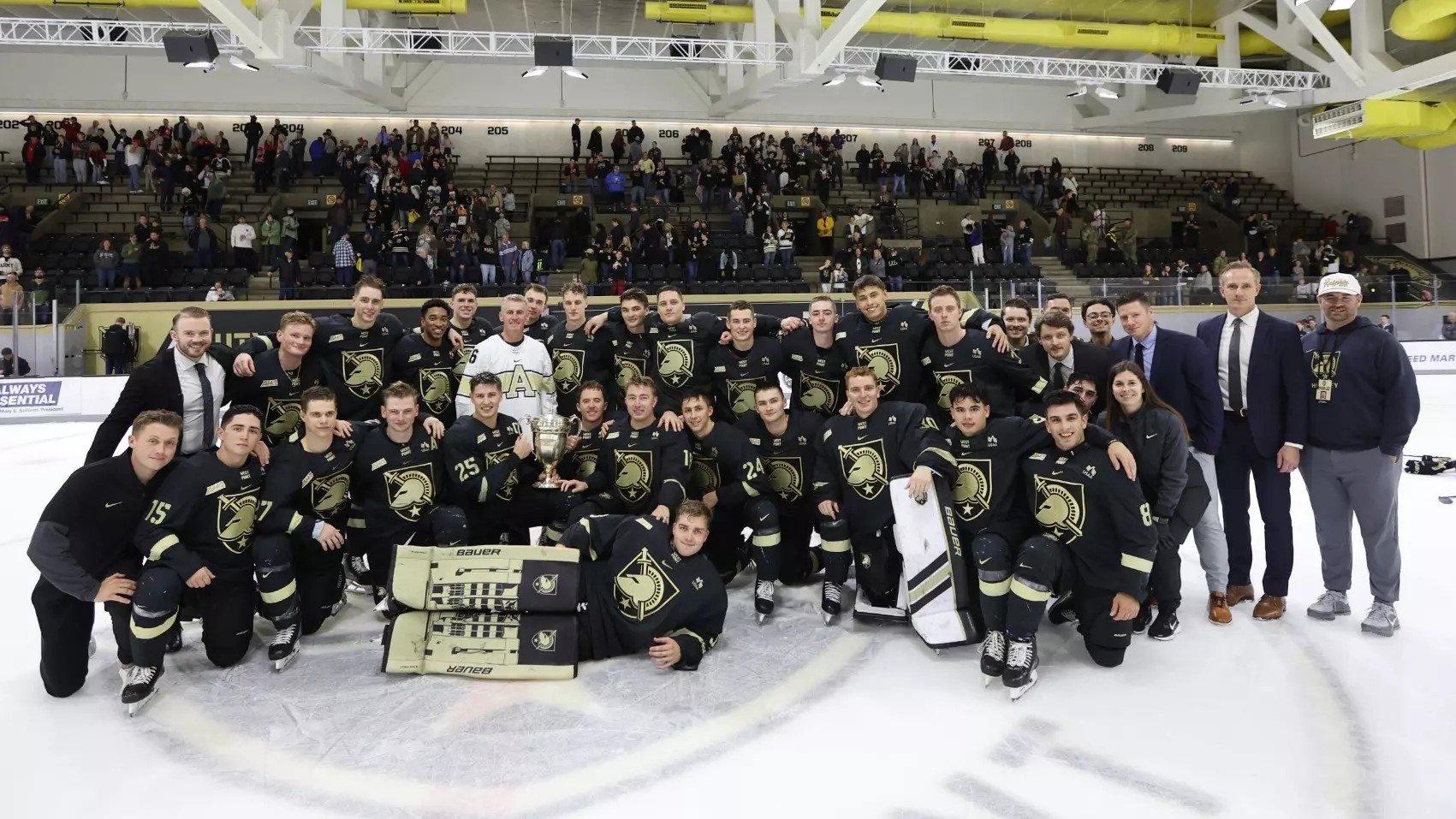 Army West Point hockey secured a 6-1 victory over the Royal Military College of Hockey on Oct. 11 in college hockey's longest international rivalry. For Army (0-1-0), the win is the 16th consecutive at West Point with a streak dating back to 1987 and the third consecutive victory for the Black Knights in the series. 