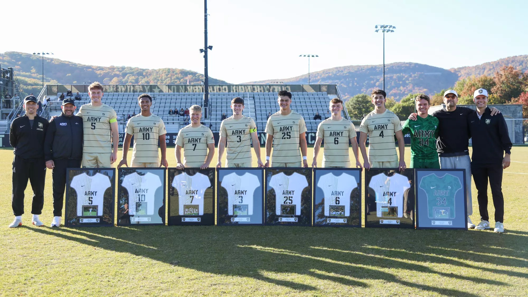 Army Men's Soccer came out victorious 2-1 against Bucknell on Oct. 25 at Malek Stadium at Clinton Field. With the Senior Day win Army moves to 2-8-3 on the season with a 1-6-0 mark in Patriot League play and moves Bucknell to 6-8-1 overall, with a 3-3-1 conference record.  (Photo by Army Athletic Communications)