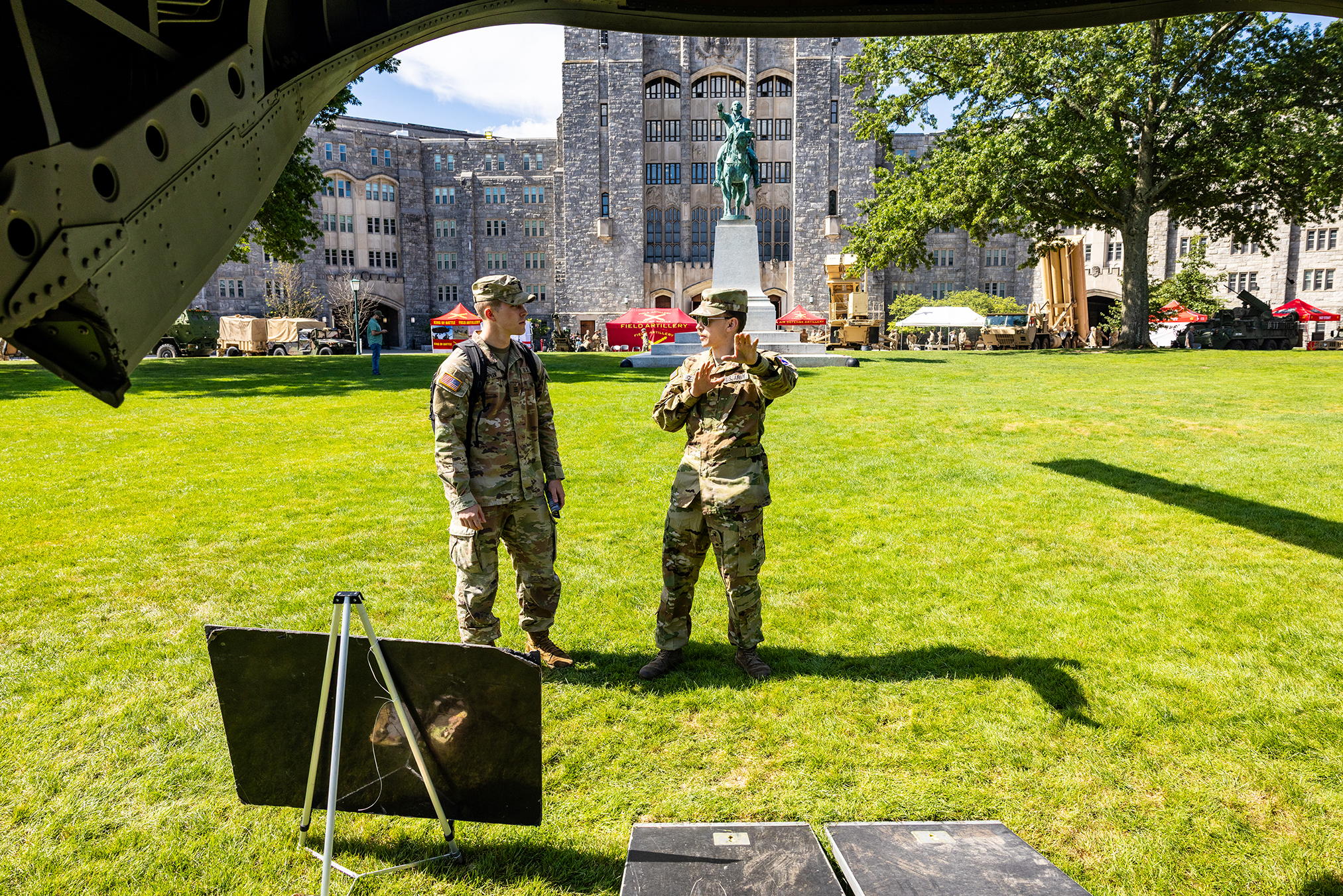 Representatives from 16 U.S. Army branches spanning operations, operations support, force sustainment, information and health services gave U.S. Military Academy cadets a glimpse into what they may encounter after graduation and commissioning during Branch Week, Aug. 24-28 at West Point.  (Photo by Eric S. Bartelt/USMA PAO-VI)