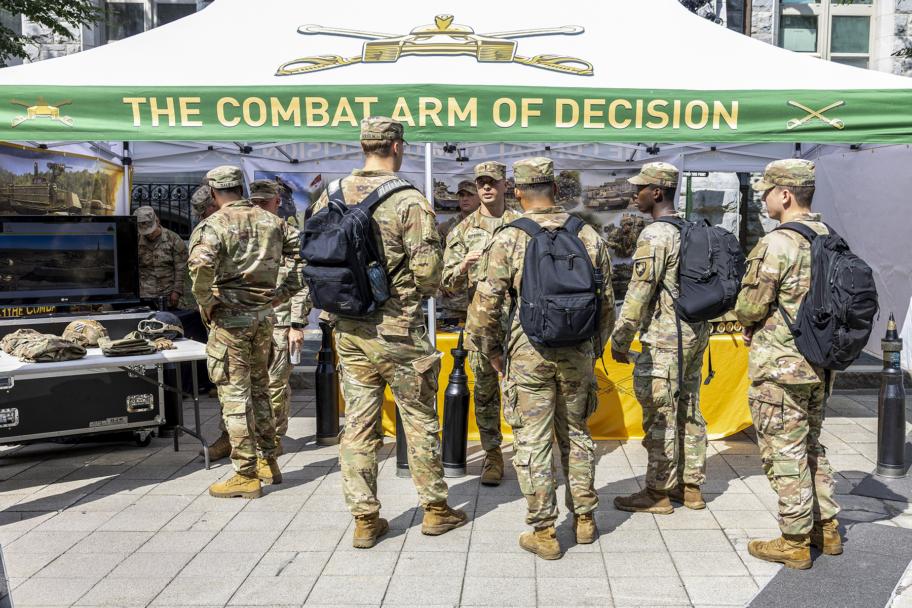 Representatives from 16 U.S. Army branches spanning operations, operations support, force sustainment, information and health services gave U.S. Military Academy cadets a glimpse into what they may encounter after graduation and commissioning during Branch Week, Aug. 24-28 at West Point.  (Photo by Christopher Hennen/USMA PAO-VI)