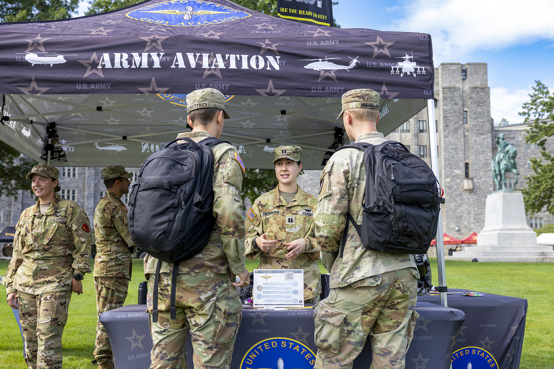 Representatives from 16 U.S. Army branches spanning operations, operations support, force sustainment, information and health services gave U.S. Military Academy cadets a glimpse into what they may encounter after graduation and commissioning during Branch Week, Aug. 24-28 at West Point.  (Photo by Christopher Hennen/USMA PAO-VI)