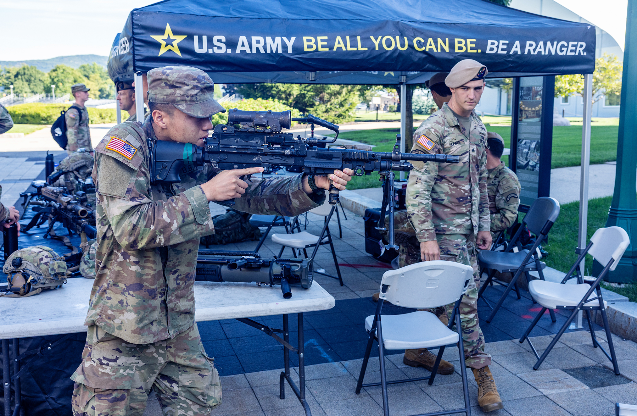 Representatives from 16 U.S. Army branches spanning operations, operations support, force sustainment, information and health services gave U.S. Military Academy cadets a glimpse into what they may encounter after graduation and commissioning during Branch Week, Aug. 24-28 at West Point.  (Photo by Eric S. Bartelt/USMA PAO-VI)