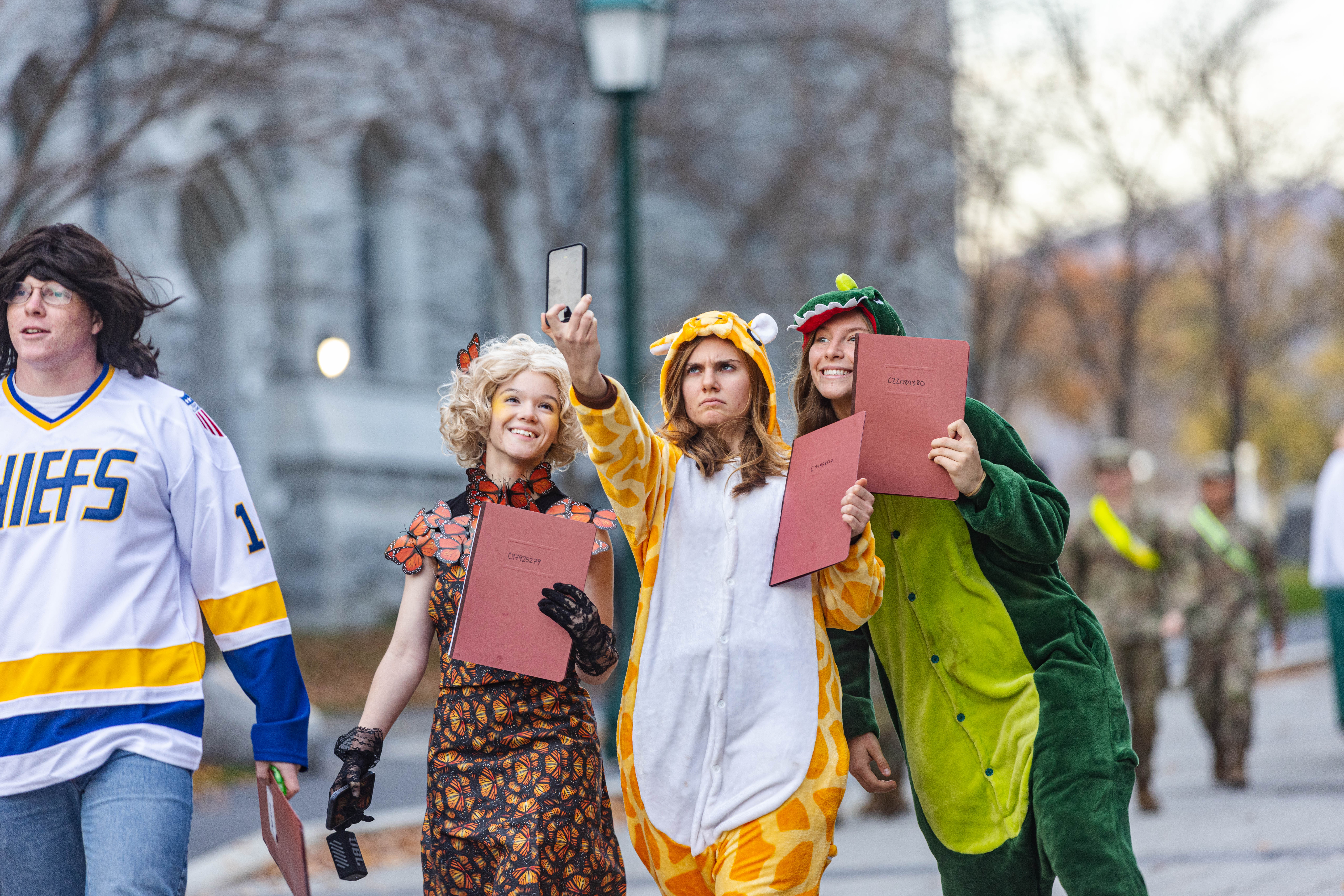 Cadets Participated end-of-semester research paper "SOSH RUN" by dressing in a costume. On Nov. 15, Cadets continued the tradition of the SOSH Run, rushing to deliver their final papers to the Department of Social Sciences by the 4:30 p.m. deadline. U.S. Army photo by Jorge Garcia/USMA PAO