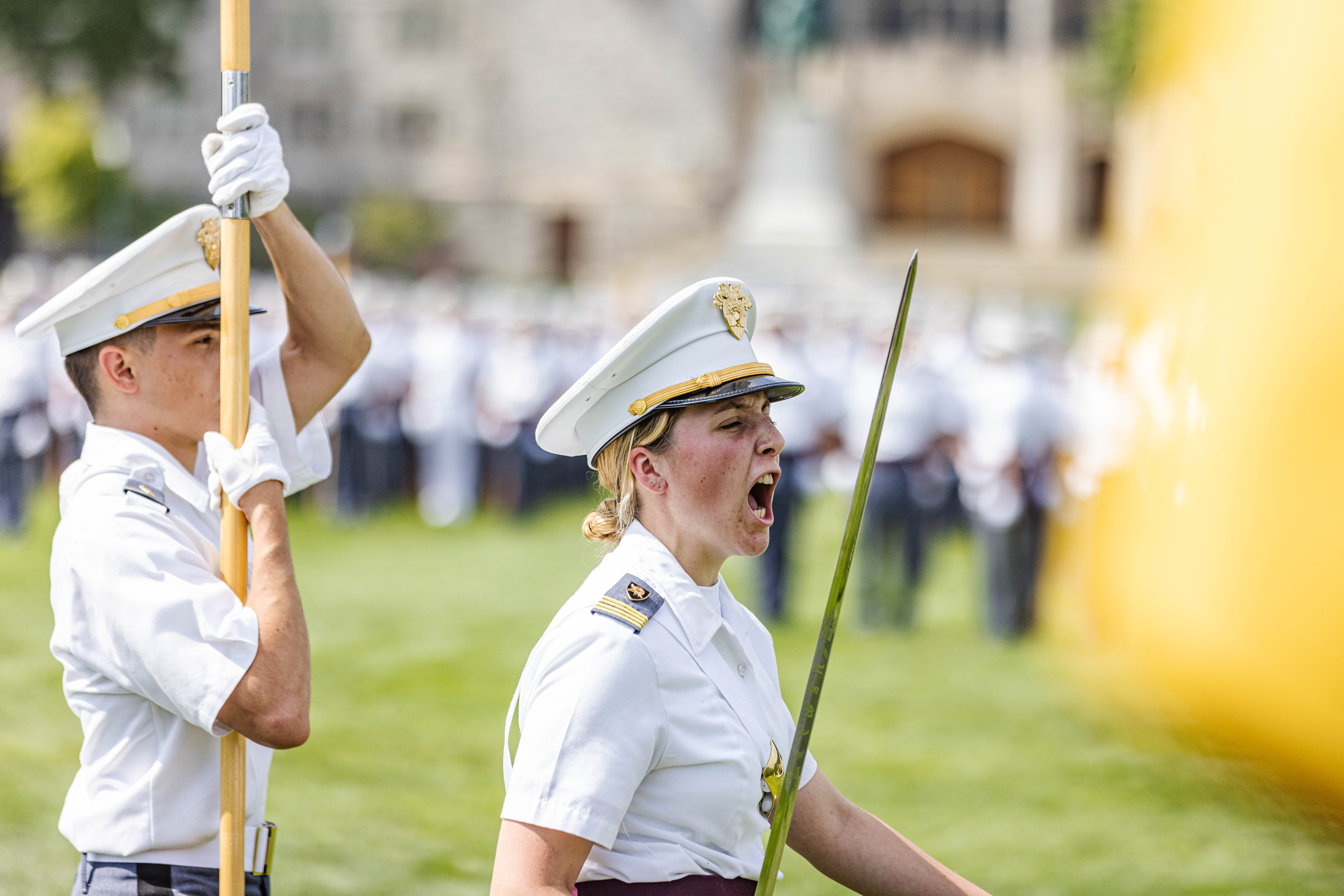 Family, friends and old grads roared with cheer and praise as the Class of 2027 Cadets marched victoriously on The Plain, marking their acceptance into the Corp of Cadets during Acceptance Day (A-Day) on Aug 12 at the U.S. Military Academy. Photo by Jorge Garcia/ USMA PAO.