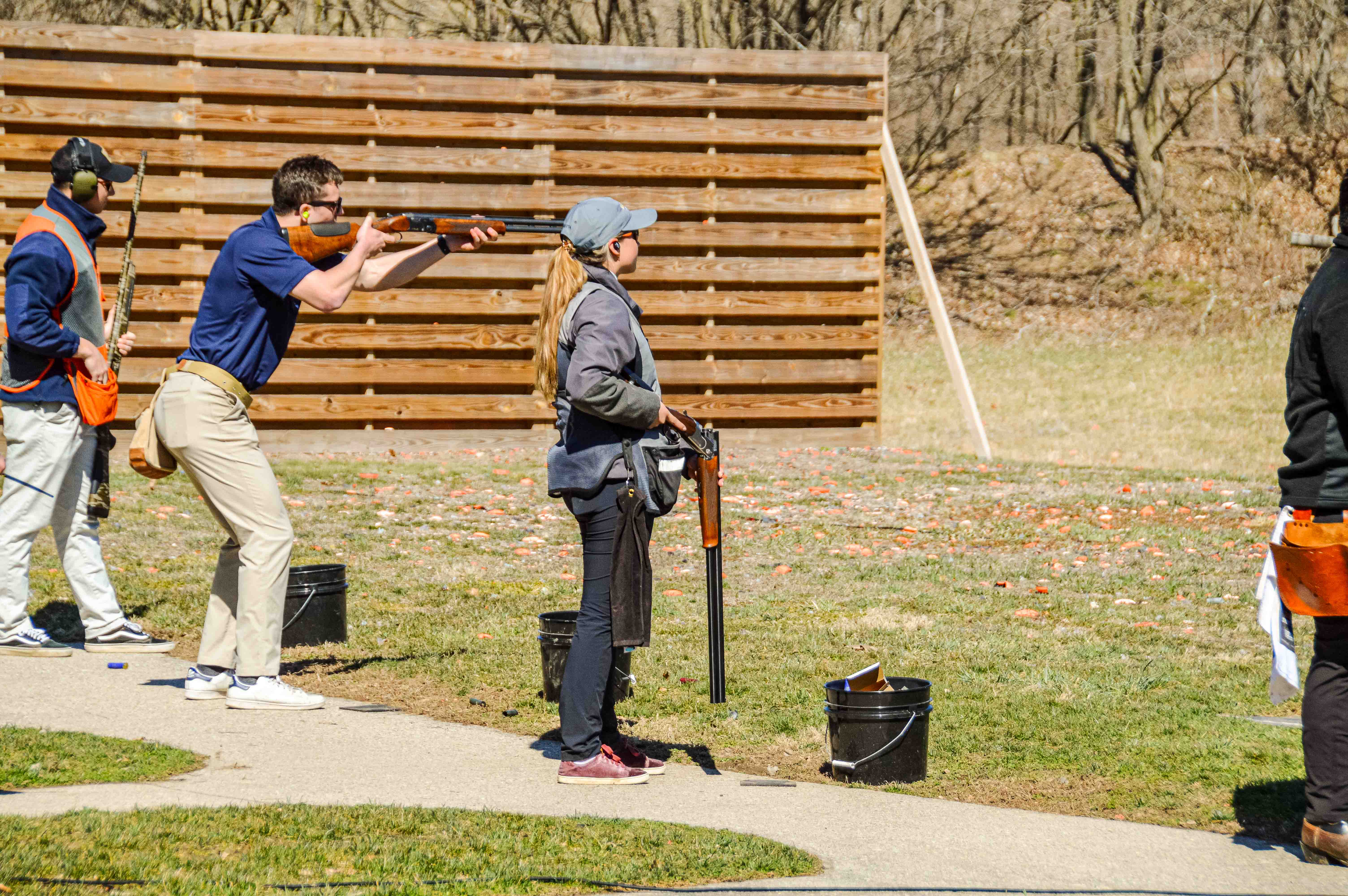 The U.S. Military Academy Skeet & Trap Team proved that if there were Commander in Chief’s Trophy for shotgun sports, it would be safely secured at West Point’s Range 10 after a dominating its sister academies (Air Force, Navy, Coast Guard, Merchant Marines) on March 26th at Clove Spring Range in New Jersey. This year’s matchup, hosted by the Merchant Marine Academy, was the first time all five federal service academies have met to compete against one another. Photo courtesy of the USMA Skeet & Trap Team