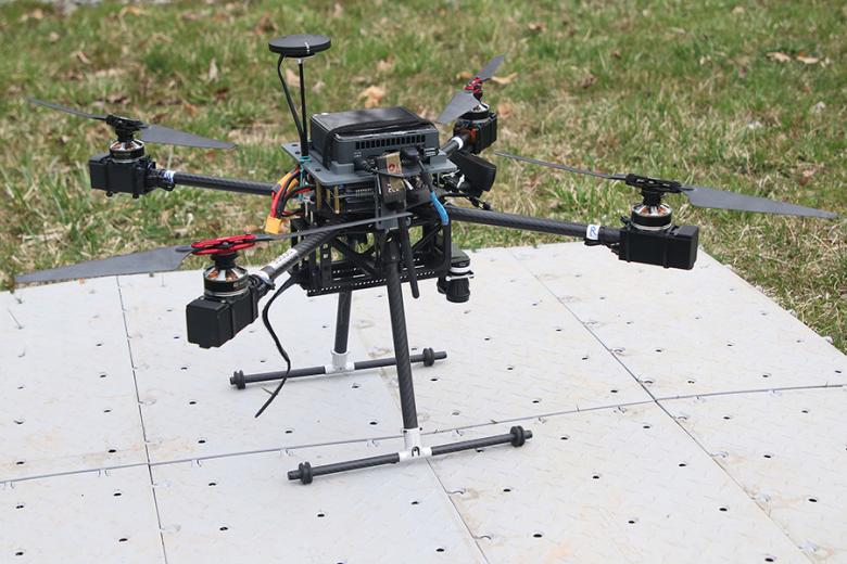 The HuRT-C West Point Capstone Team, comprised of cadets from three different academic departments, built two unmanned systems, the UGV (above) and the (right photo) Unmanned Aerial Vehicle (UAV/Tarot 650), that it will be graded on as their capstone project.  	        