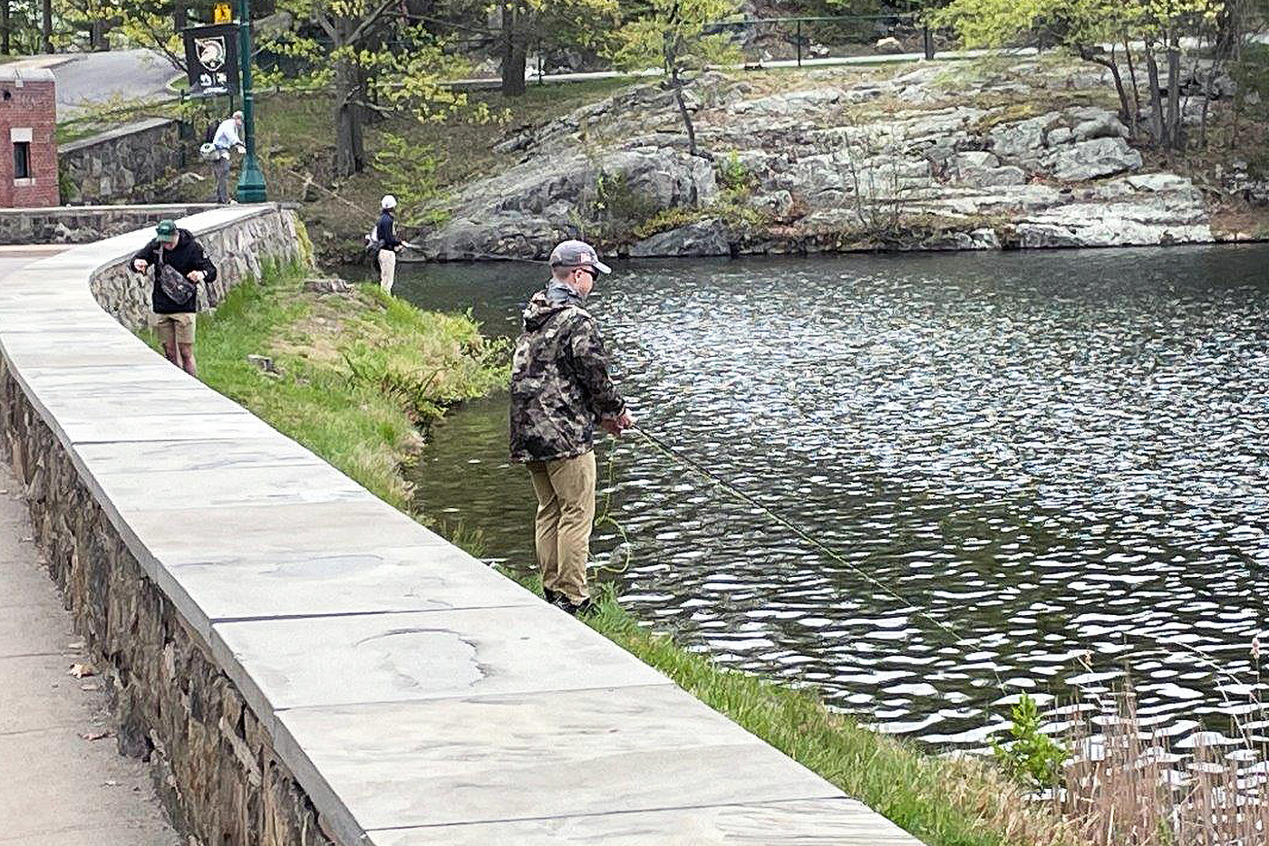The fourth edition of the Army-Navy Flyfishing Competition took place April 22 at Lusk Reservoir. Each team had five anglers fishing. The reservoir was split in half, with each team having its own half for 90 minutes and then switching halves for another 90 minutes.    (Photo by Lt. Col. Ron Hasz/Flyfishing OIC)