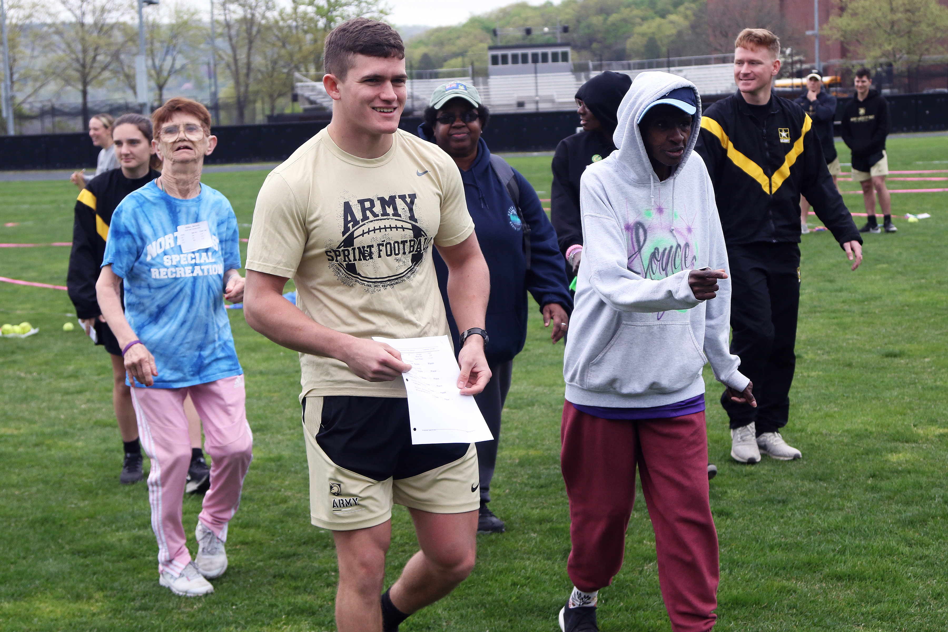 The U.S. Military Academy hosted the 48th annual Hudson Valley Special Olympics (HVSO) Spring Games April 22 at West Point. Approximately 600 athletes from the Hudson Valley, New York City, Long Island and the Capital Region of Albany participated in the annual competition for those with physical or intellectual disabilities to perform athletic feats and enjoy themselves in a safe and welcoming environment. About 500-600 cadets volunteered to help the athletes throughout the day. While the games took place 