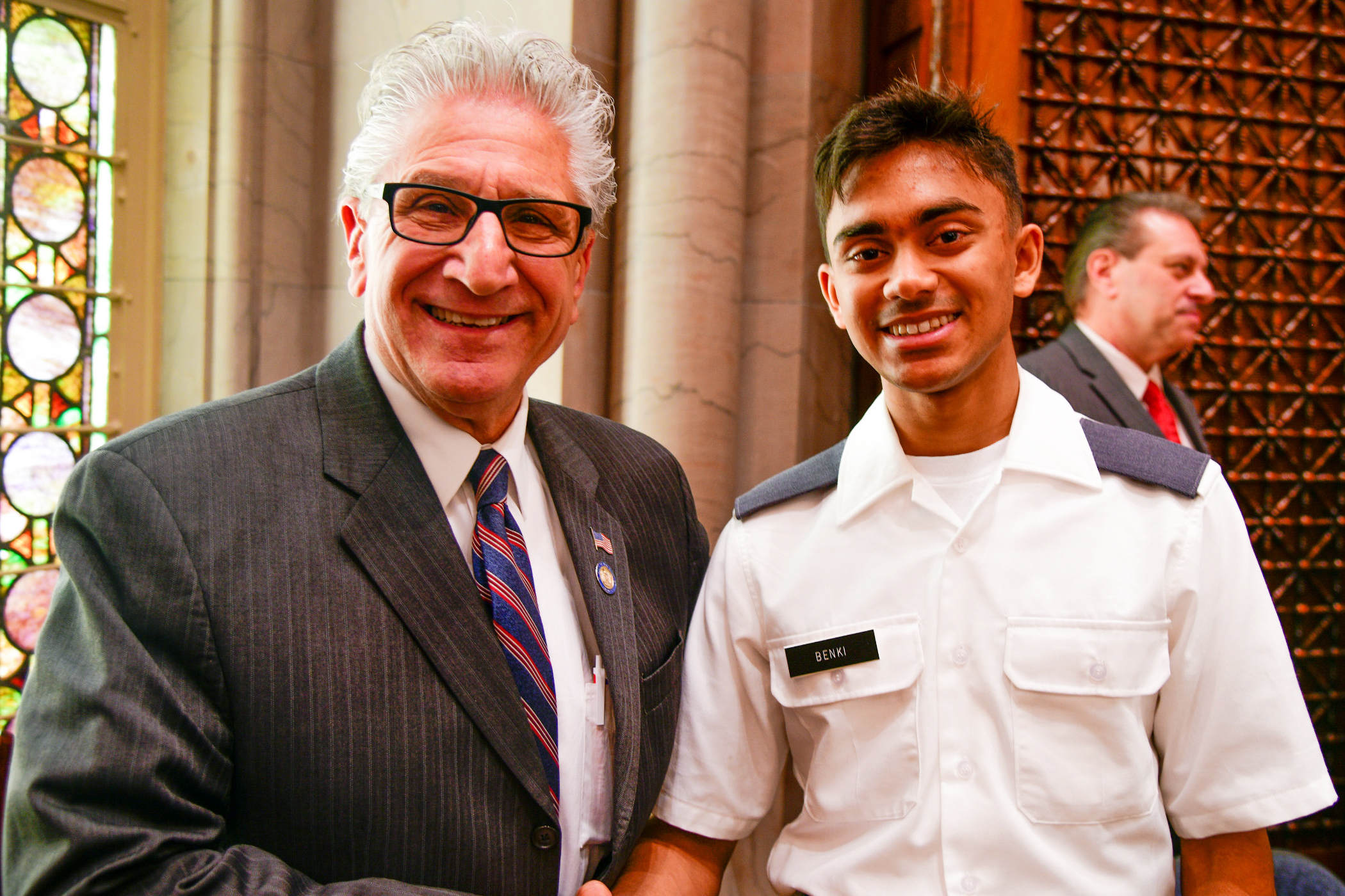 The State of New York honored members of the U.S. Military Academy during the 71st annual West Point Day in Albany on April 24.   The New York State Legislature has conducted this yearly proclamation since 1952.   The attendees included the 61st Superintendent of USMA, Lt. Gen Steven W. Gilland, the Cadet First Captain Lauren Drysdale, USMA staff members, a USMA chaplain and 11 native New York State cadets.   (Photo by Sgt. 1st Class Luisito Brooks/USMA PAO)