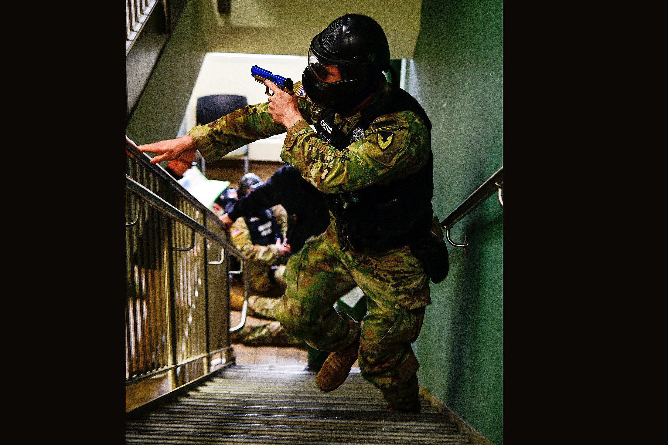 To counter an active-shooter threat, military, civilian, federal and state law enforcement, emergency response and medical personnel from the U.S. Military Academy conducted a full Force Protection Exercise on March 29 at West Point.    (Photo by Sgt. 1st Class Luisito Brooks/USMA PAO)