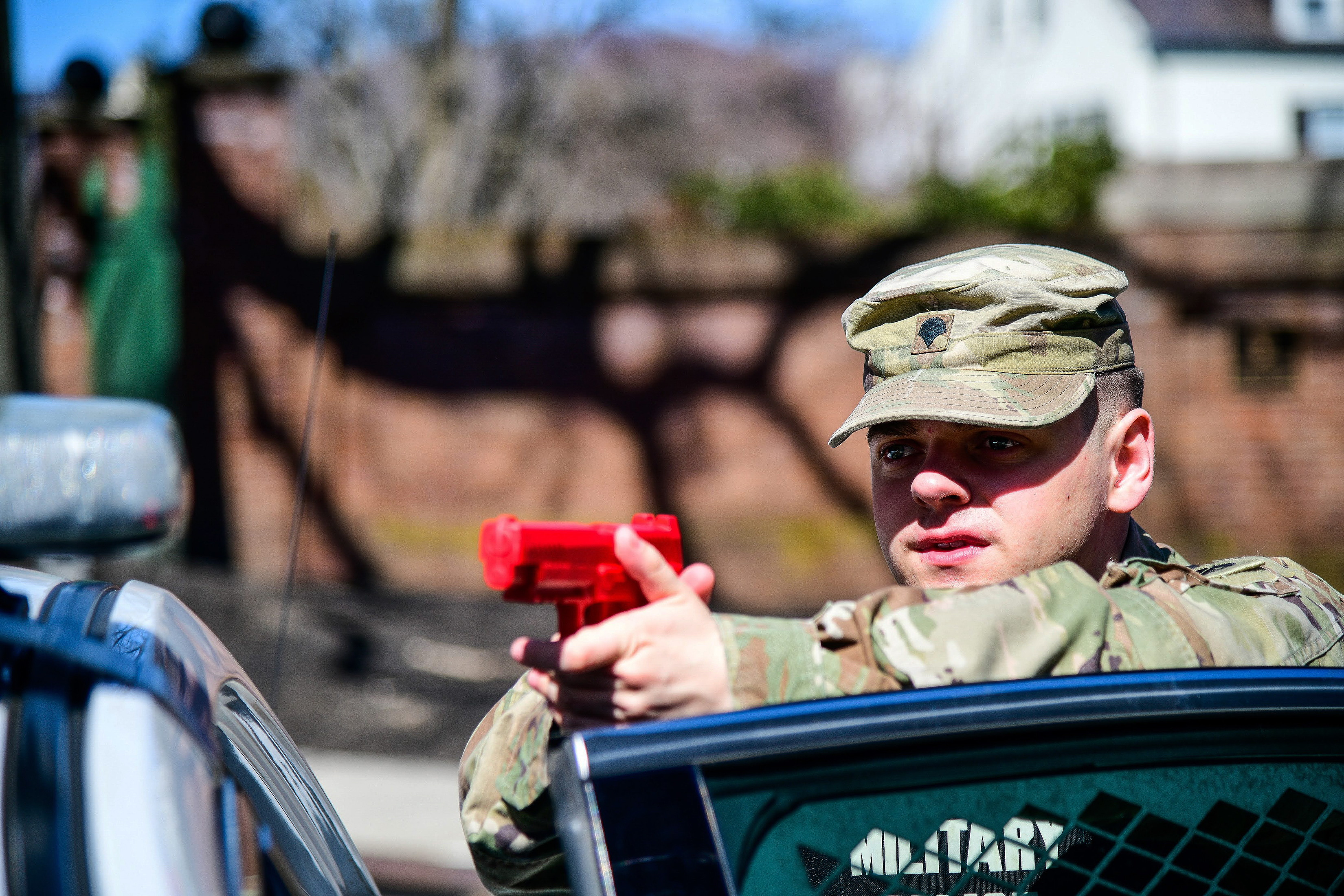 To counter an active-shooter threat, military, civilian, federal and state law enforcement, emergency response and medical personnel from the U.S. Military Academy conducted a full Force Protection Exercise on March 29 at West Point.    (Photo by Sgt. 1st Class Luisito Brooks/USMA PAO)