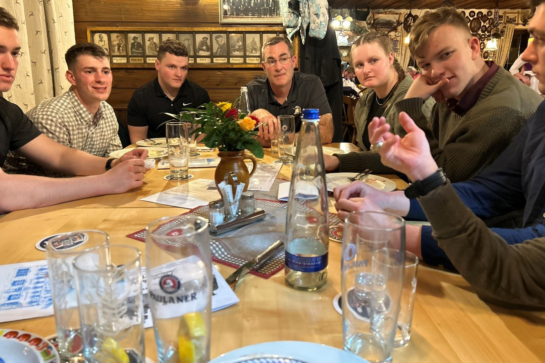 West Point Dean of the Academic Board Brig. Gen. Shane Reeves visited Bavaria, Germany from March 15-20 in conjunction with serving as the guest speaker for the Founders Day celebration held at Edelweiss Lodge and Resorts in Garmisch-Partenkirchen. Reeves met with nine U.S. Military Academy cadets who are studying abroad in Germany during the trip.  (Photo by Lt. Col. John Georg/DFL)