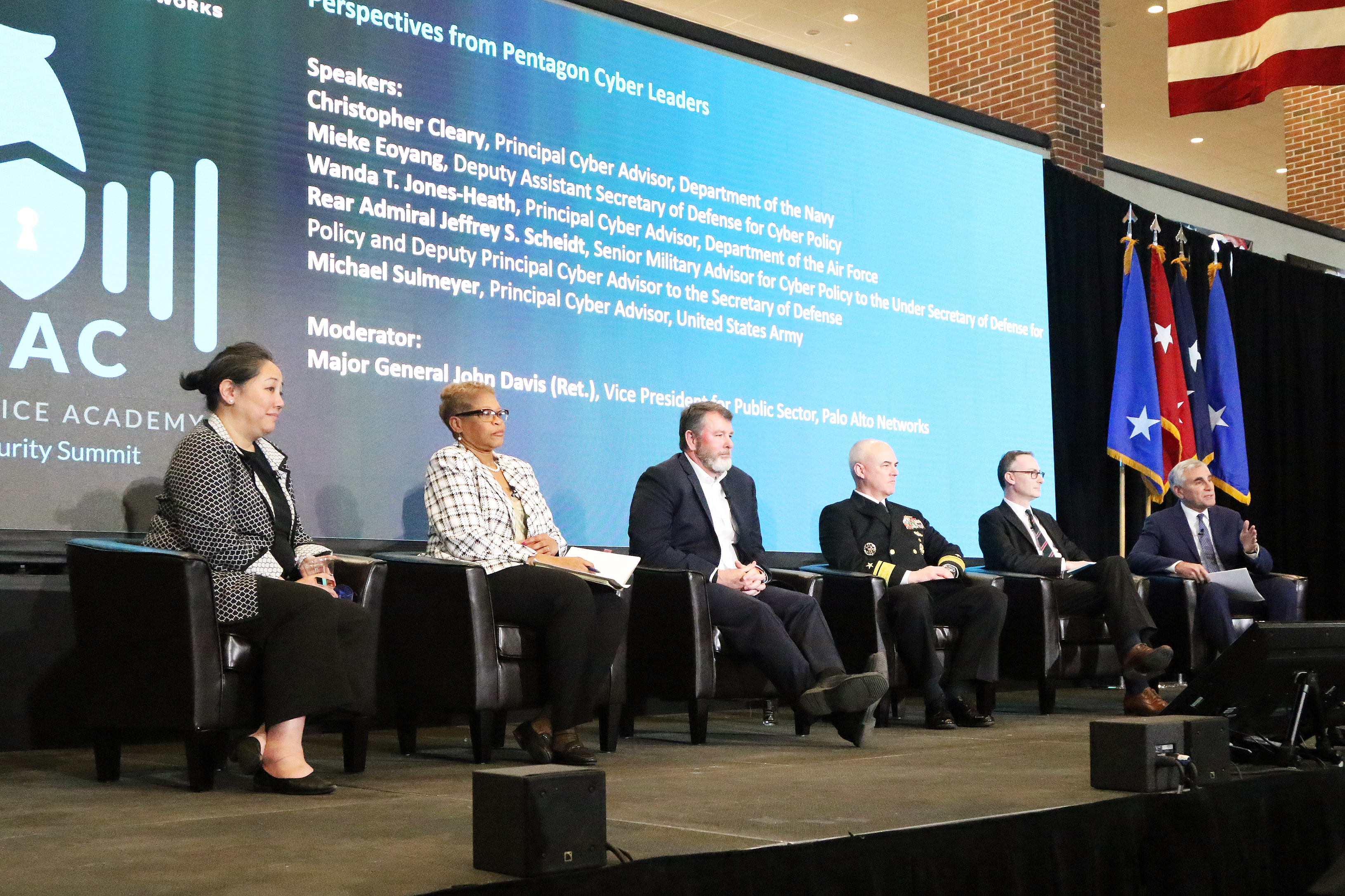 The U.S. Military Academy, on behalf of Palo Alto Networks, Inc., hosted the 2023 Joint Service Academy Cybersecurity Summit (JSAC) on April 4-5 at Crest Hall in Eisenhower Hall. Founded in 2015, JSAC brings together senior cyber experts and leaders from across industry, military and government to discuss issues of the day, what has gone right and what has gone wrong in cybersecurity in recent years and the way forward in the cyber world, especially with the eyes and ears of academy cadets and midshipmen