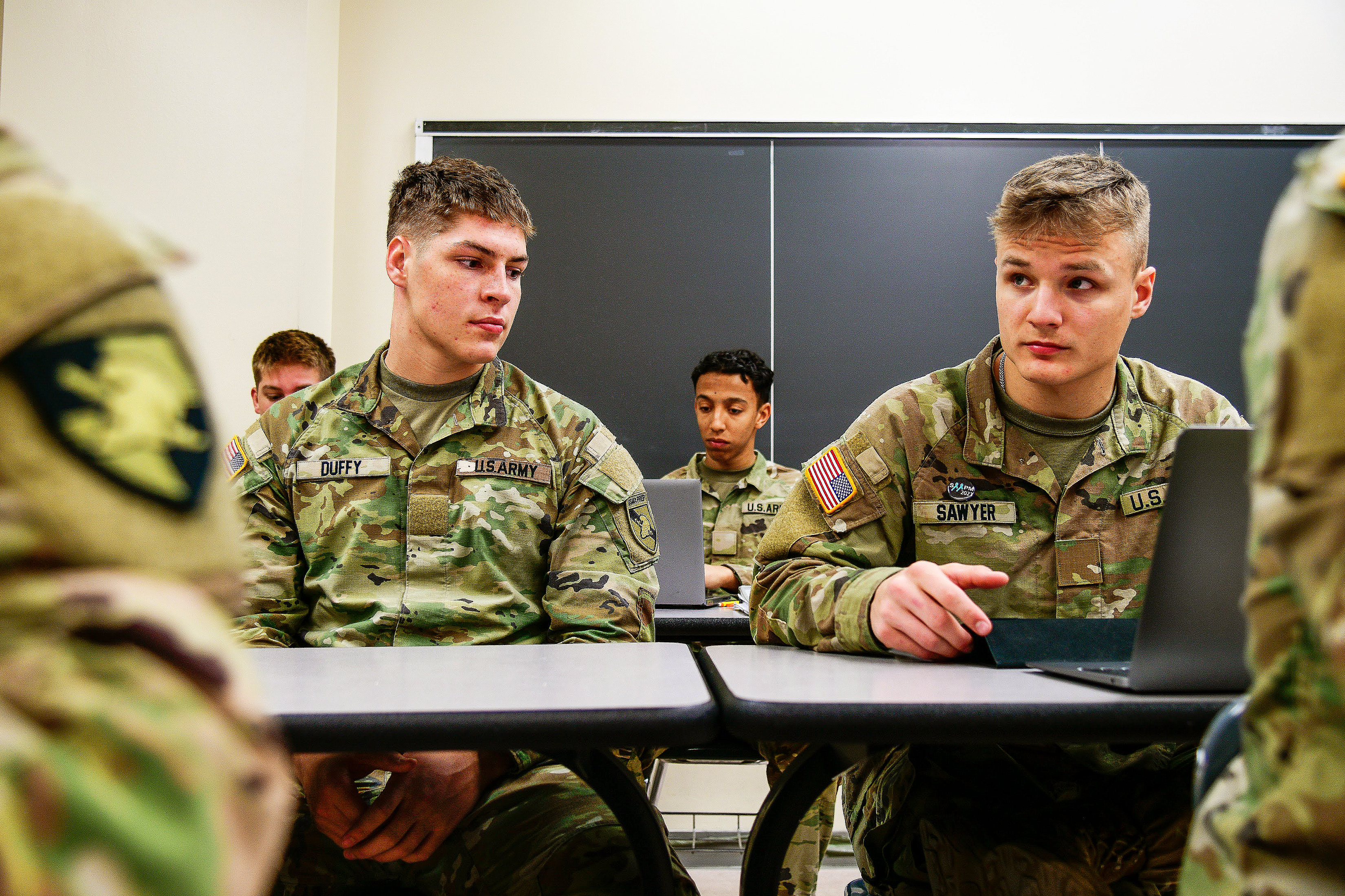 Cadet candidates from the U.S. Military Academy Preparatory School spent the day following U.S. Military Academy cadets during the “Shadow a Cadet Day” April 12 at West Point. The purpose of the event is to increase motivation, develop an understanding and expose cadet candidates to their future opportunities at USMA.   (Photo by Sgt. 1st Class Luisito Brooks/USMA PAO)