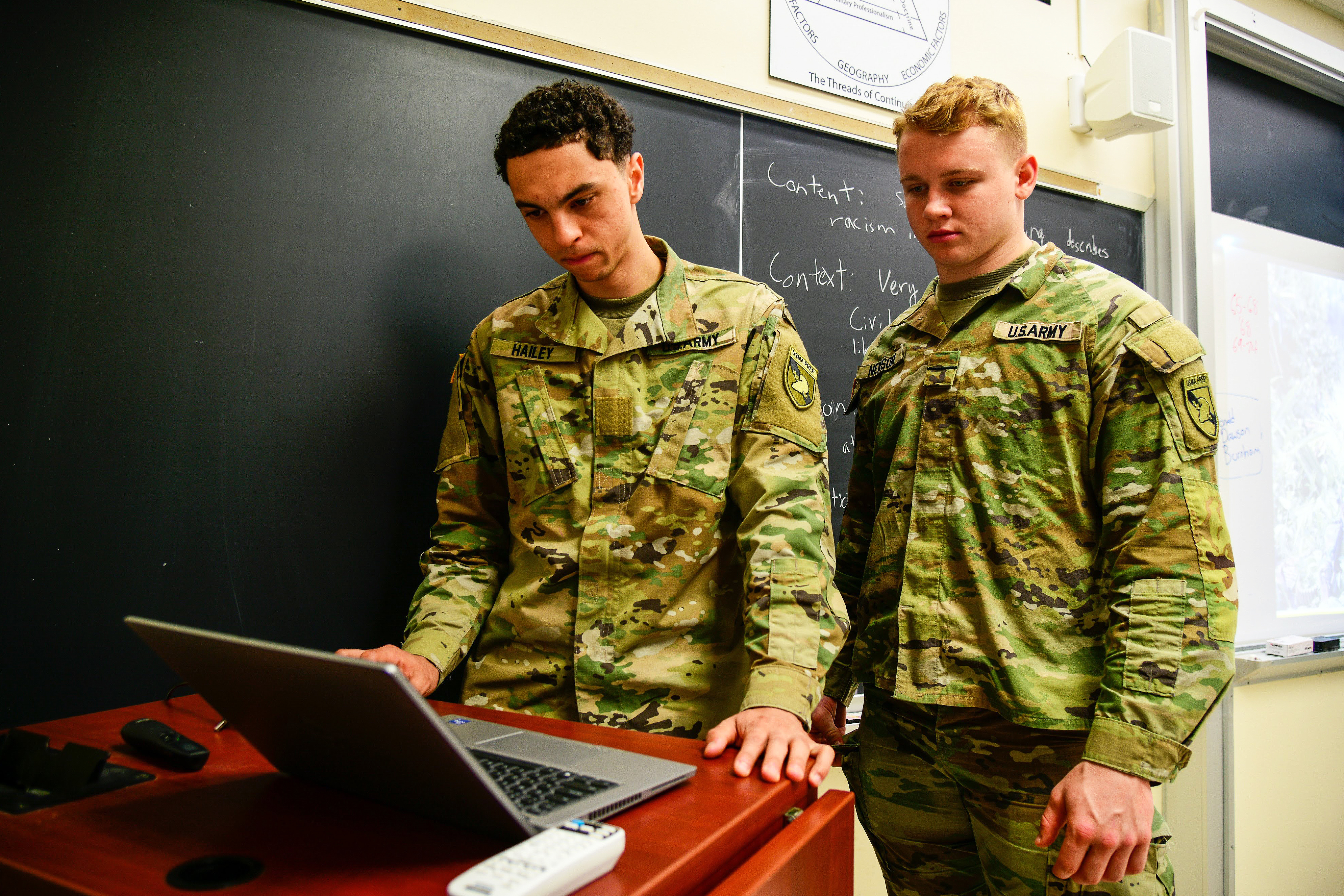 Cadet candidates from the U.S. Military Academy Preparatory School spent the day following U.S. Military Academy cadets during the “Shadow a Cadet Day” April 12 at West Point. The purpose of the event is to increase motivation, develop an understanding and expose cadet candidates to their future opportunities at USMA.   (Photo by Sgt. 1st Class Luisito Brooks/USMA PAO)