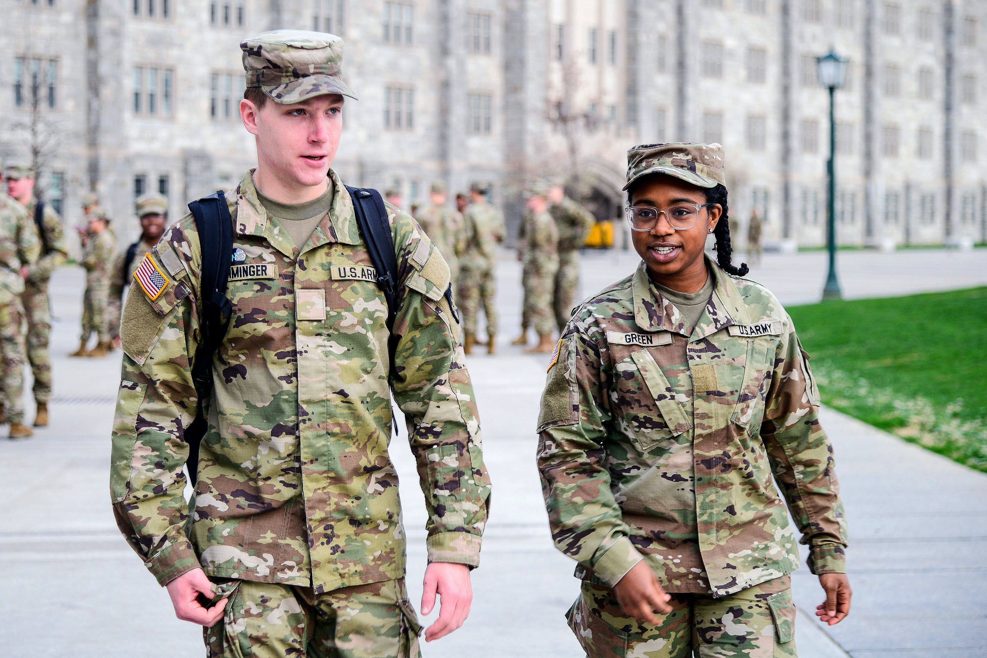 Cadet candidates from the U.S. Military Academy Preparatory School spent the day following U.S. Military Academy cadets during the “Shadow a Cadet Day” April 12 at West Point. The purpose of the event is to increase motivation, develop an understanding and expose cadet candidates to their future opportunities at USMA.   (Photo by Sgt. 1st Class Luisito Brooks/USMA PAO)